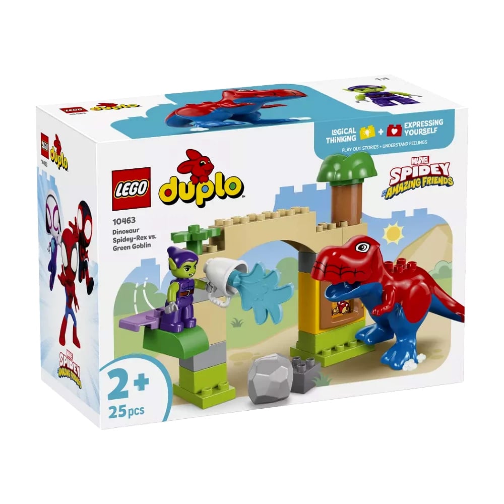 Конструктор LEGO Duplo Динозавр Spidey-Rex проти Зеленого Гобліна, 25 деталей, від 2 років (10463)