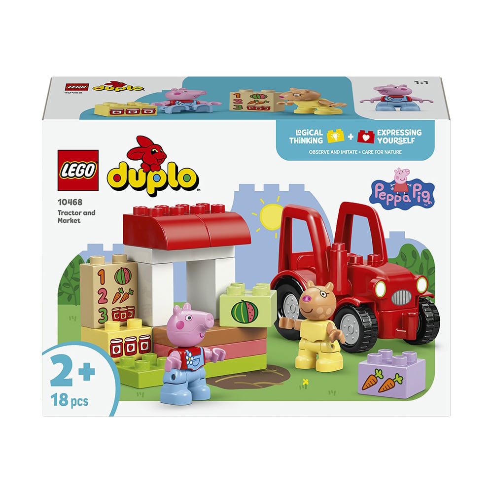 Конструктор LEGO Duplo Peppa Pig Трактор та ринок, 18 деталей, від 2 років (10468)