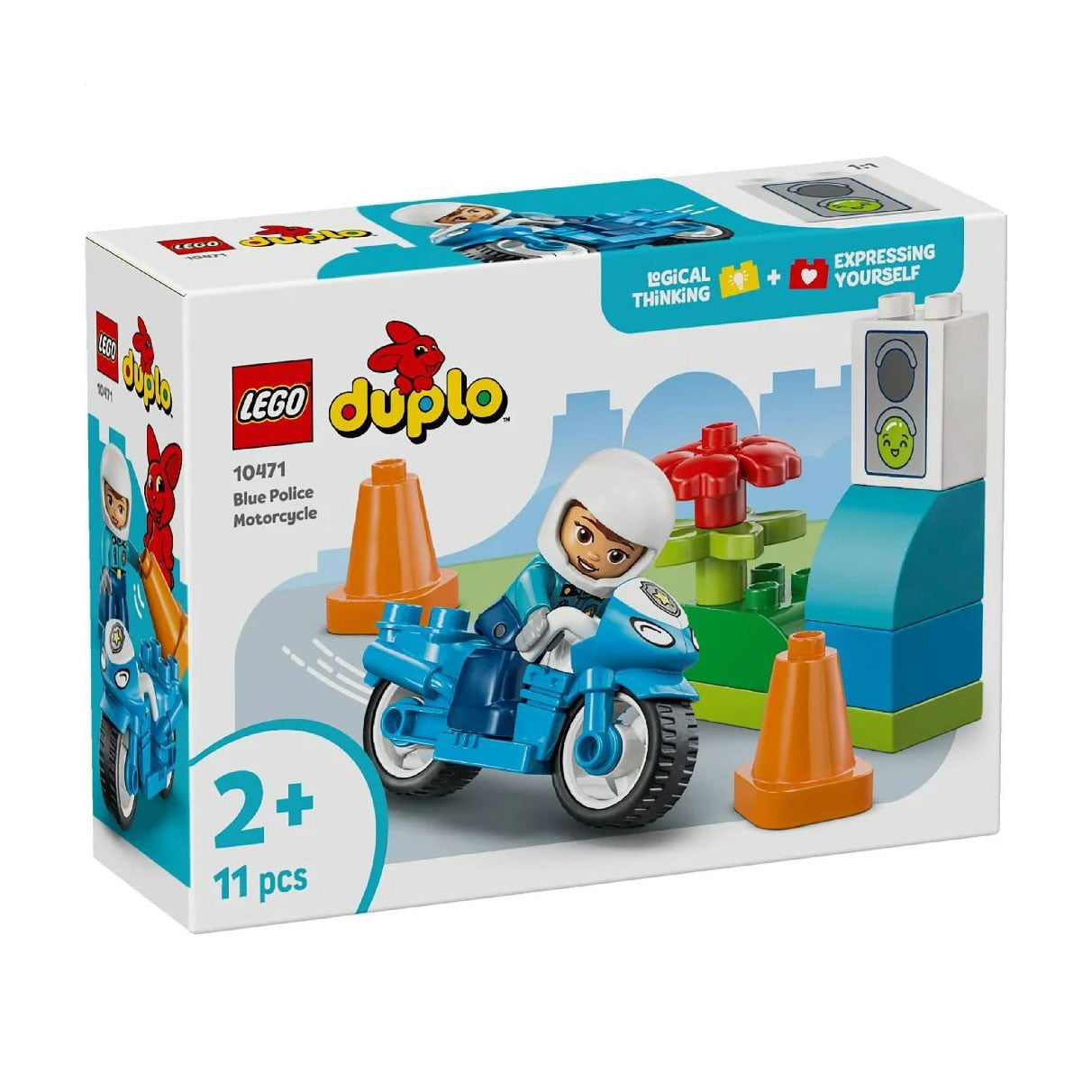Конструктор LEGO Duplo Синій поліцейський мотоцикл, 11 деталей, від 2 років (10471)