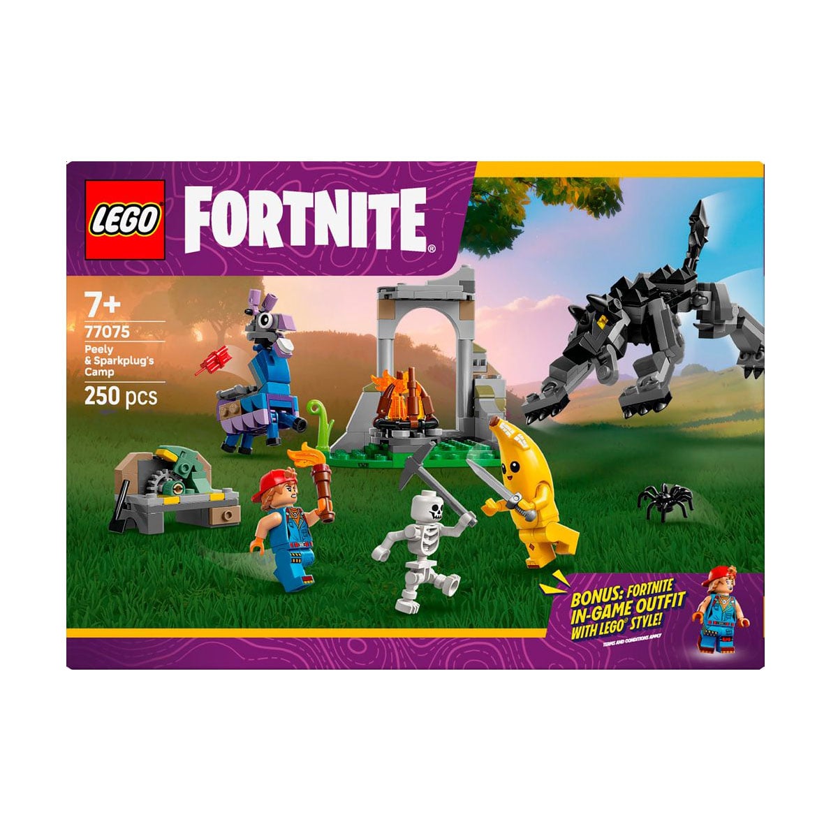 Конструктор LEGO Fortnite Peely &amp; Sparkplug's Camp, 250 деталей, від 7 років (77075)
