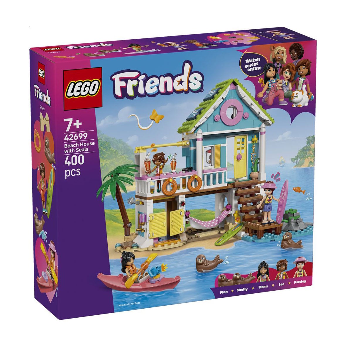 Конструктор LEGO Friends Пляжний будиночок з морськими котиками, 400 деталей, від 7 років (42699)