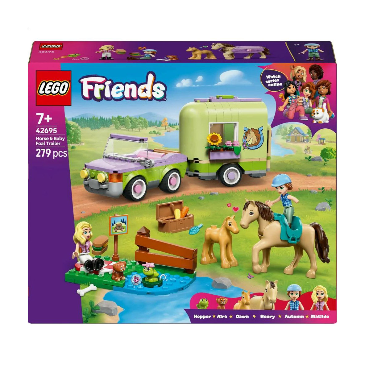 Конструктор LEGO Friends Причіп для коня й лошати, 279 деталей, від 7 років (42695)
