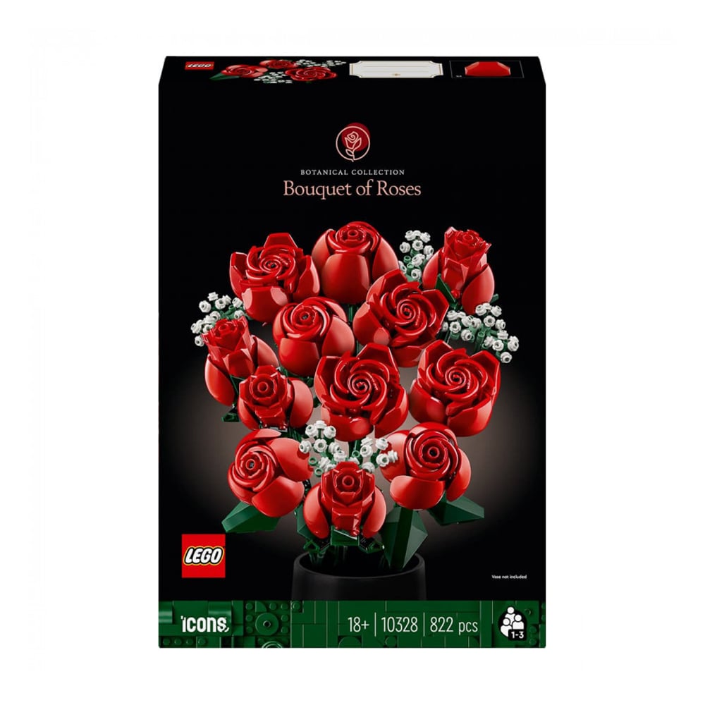 Конструктор LEGO Icons Букет троянд, 822 деталі, від 18 років (10328)