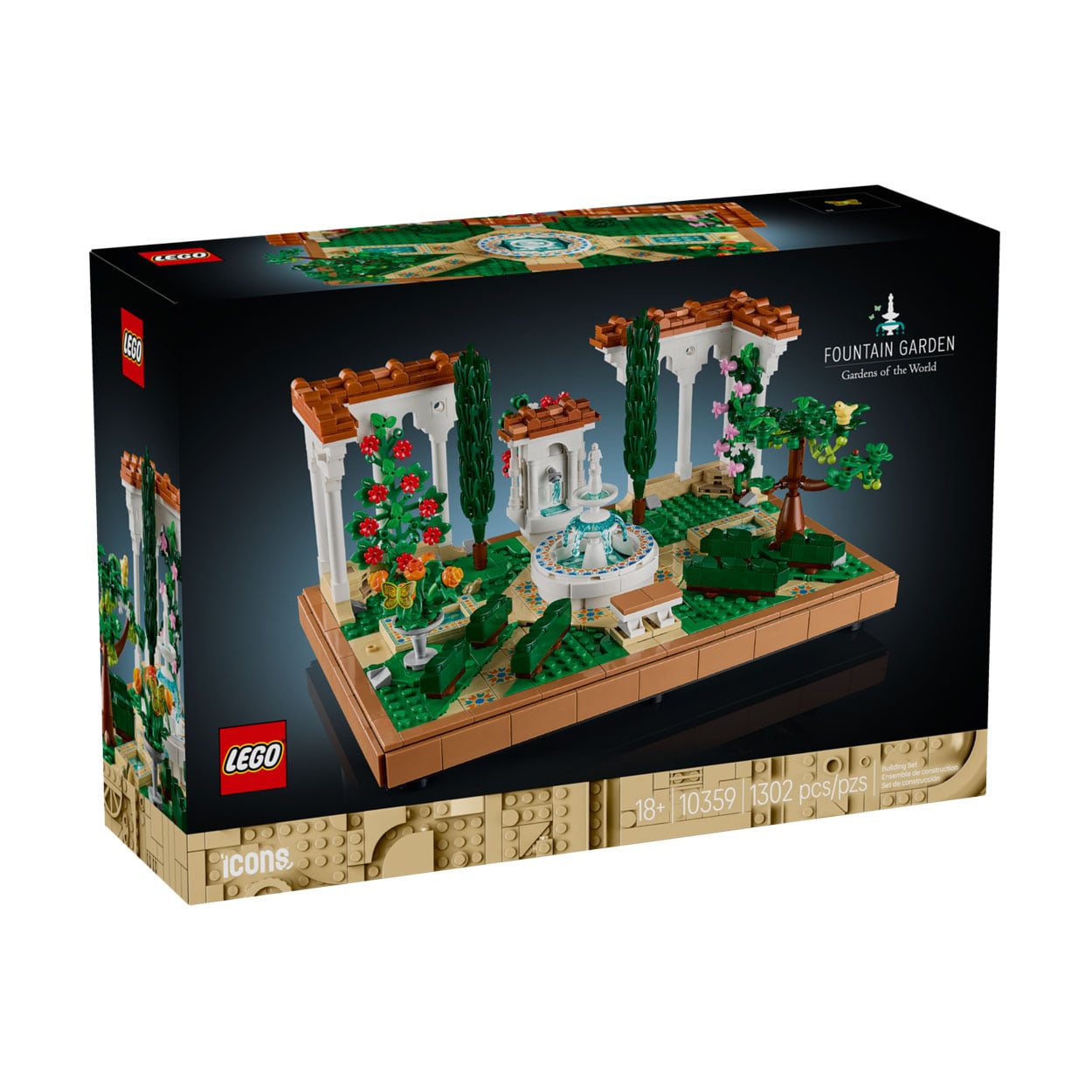 Конструктор LEGO Icons Сад фонтанів, 1302 деталей, від 18 років (10359)