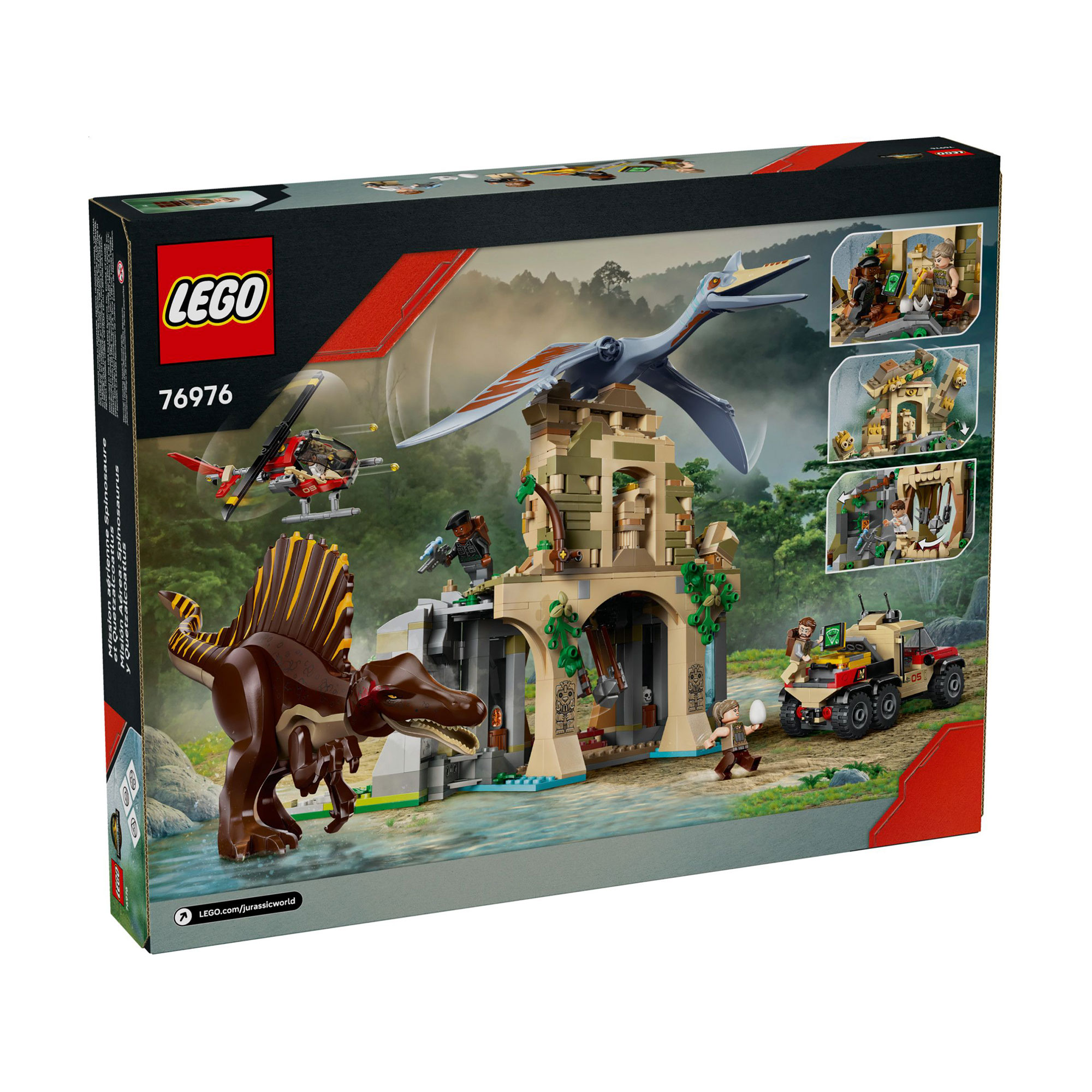 Конструктор LEGO Jurassic World Повітряна місія з кетцалькоатлем та спінозавром, 984 деталей, від 8 років (76976)