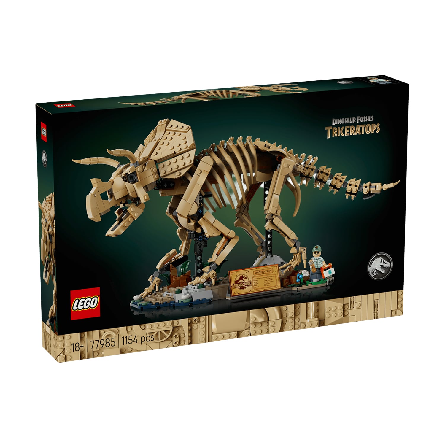 Конструктор LEGO Jurassic World Скамянілості динозаврів: трицератопс, 1154 деталі, від 18 років (77985)