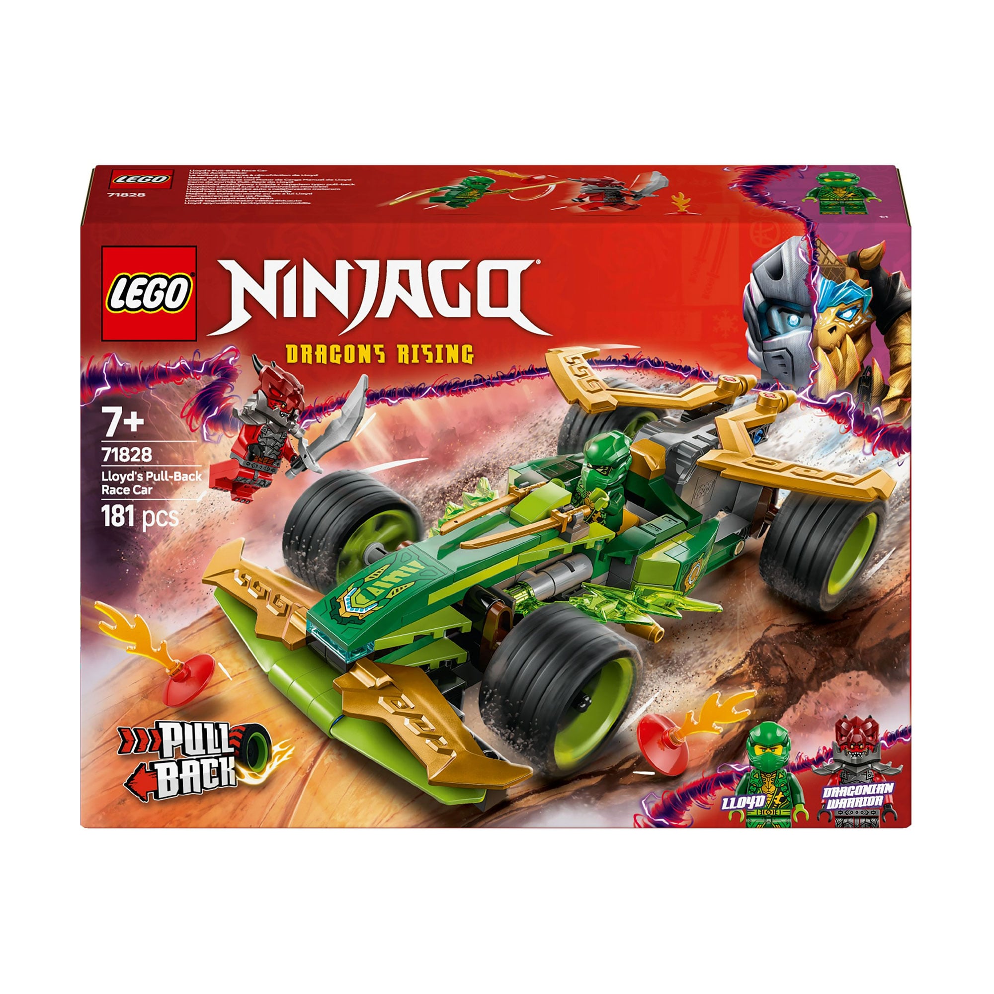 Конструктор LEGO Ninjago Автомобіль для перегонів Лойда з інерційним двигуном, 181 деталь, від 7 років (71828)