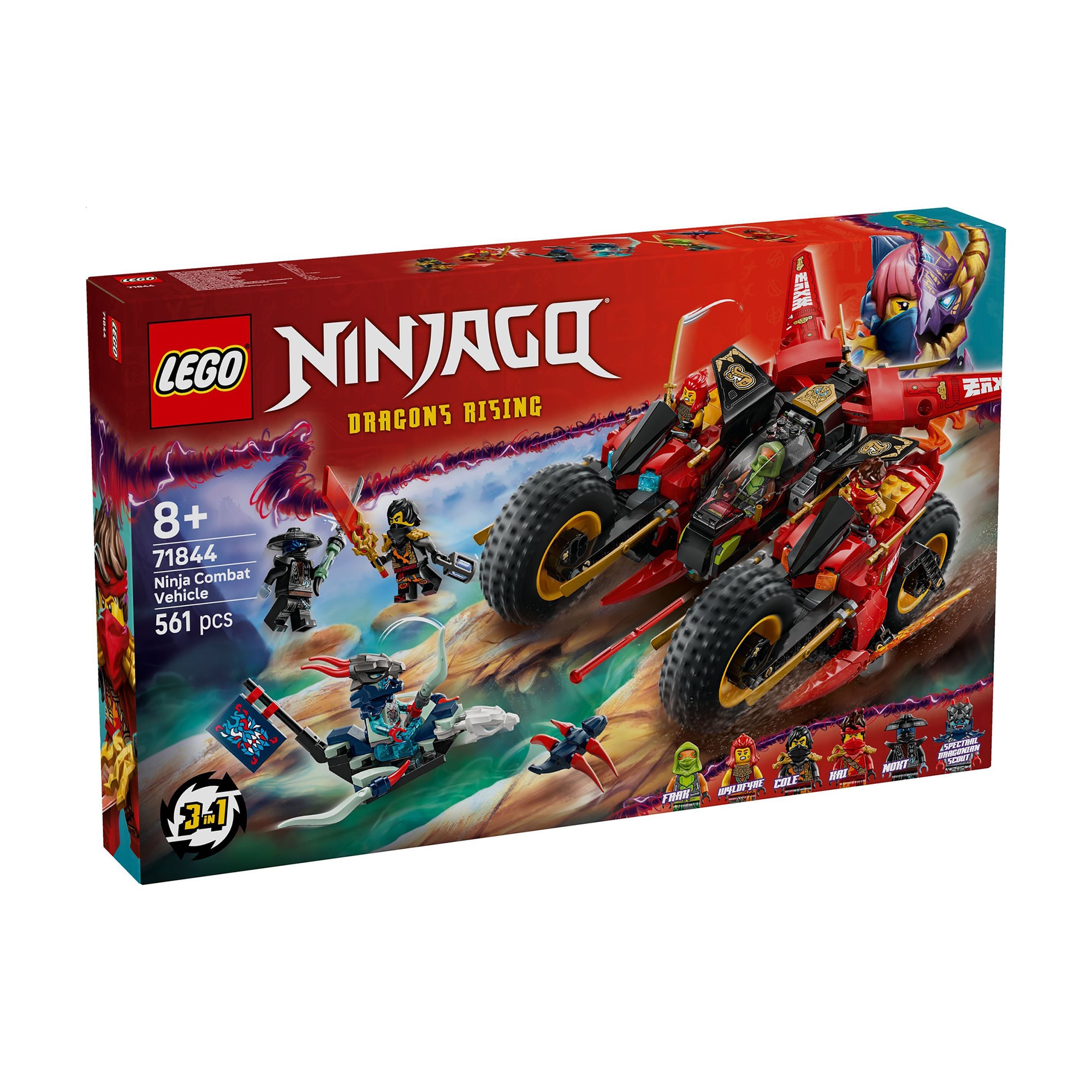Конструктор LEGO Ninjago Бойова машина ніндзя 3 в 1, 561 деталь, від 8 років (71844)