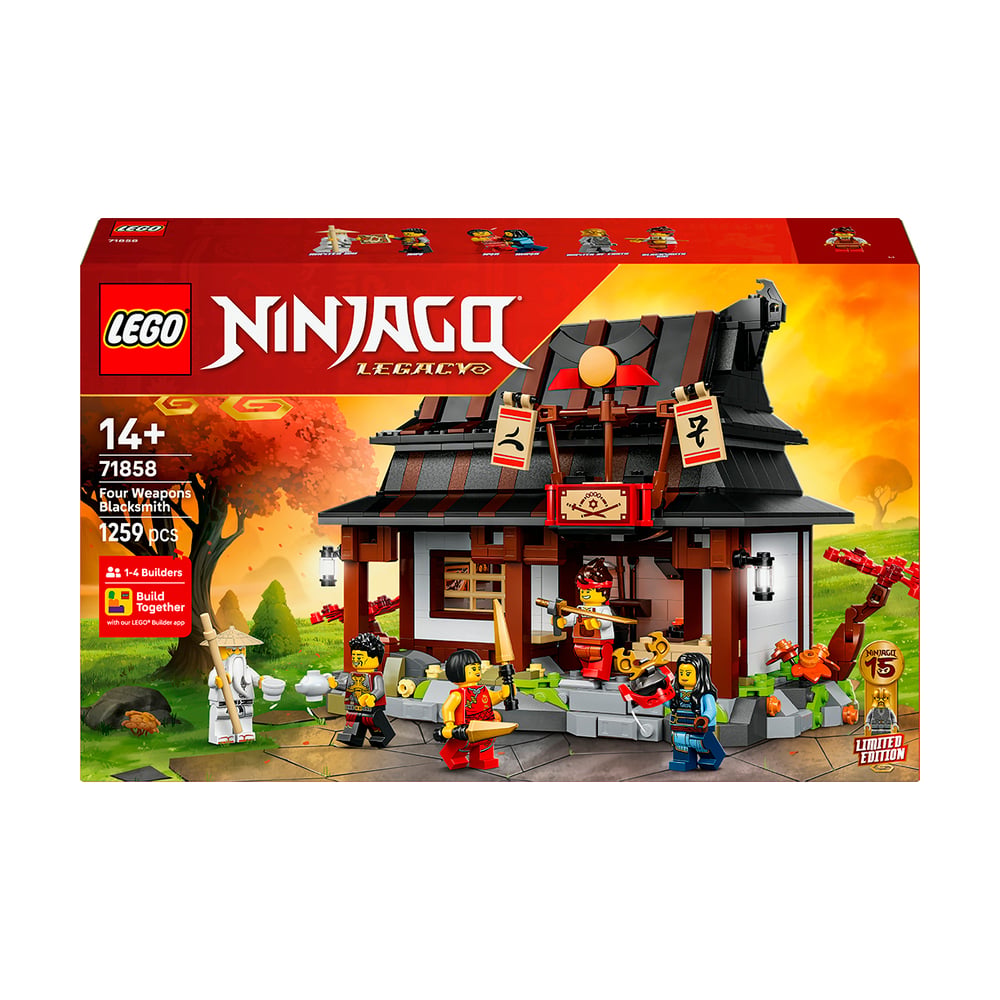Конструктор LEGO Ninjago Ковальня Чотири зброї. 15-та річниця, 1259 деталей, від 14 років (71858)