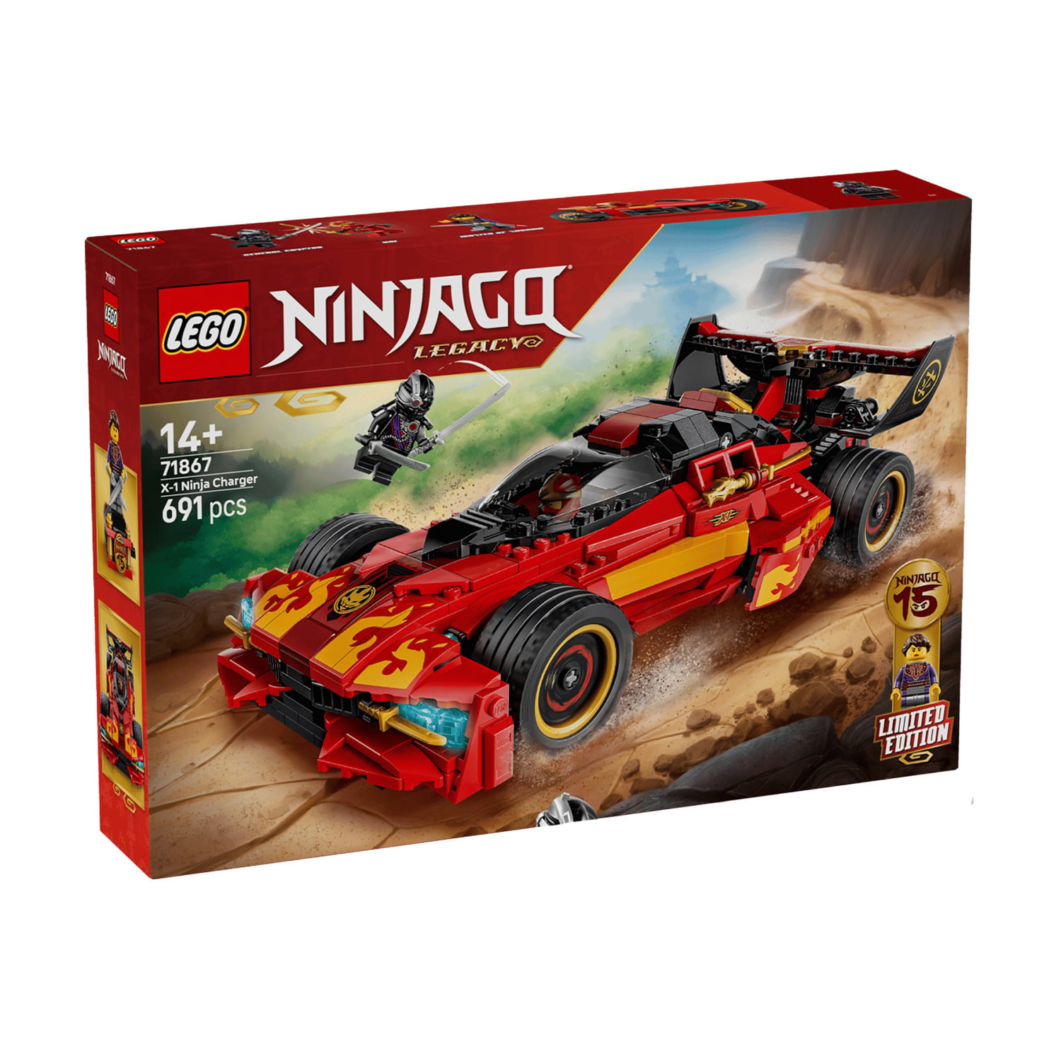 Конструктор LEGO Ninjago Переслідувач ніндзя X-1 15-та річниця, 691 деталь, від 14 років (71867)