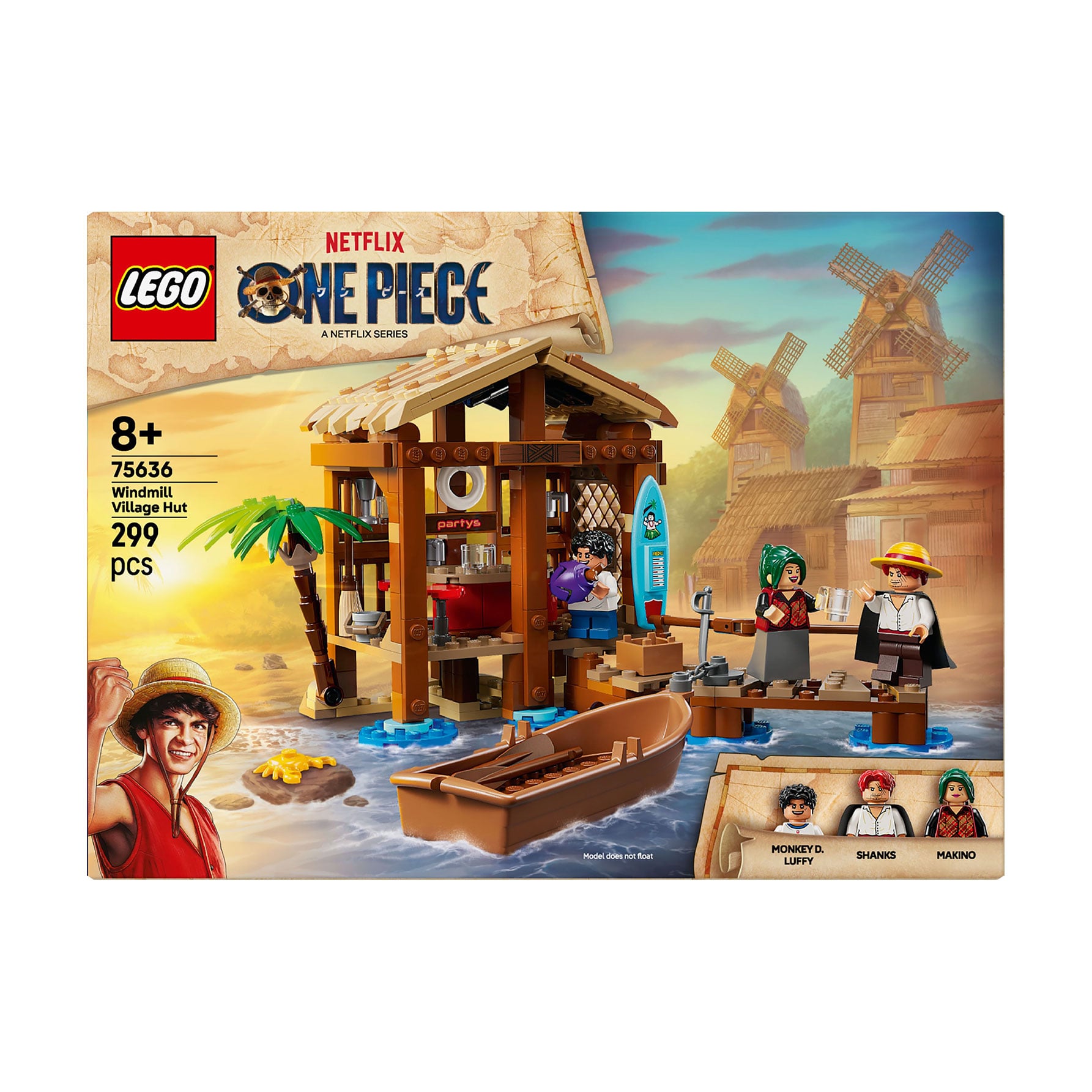 Конструктор LEGO One Piece Хатина у Селищі Вітряків, 299 деталей, від 8 років (75636)