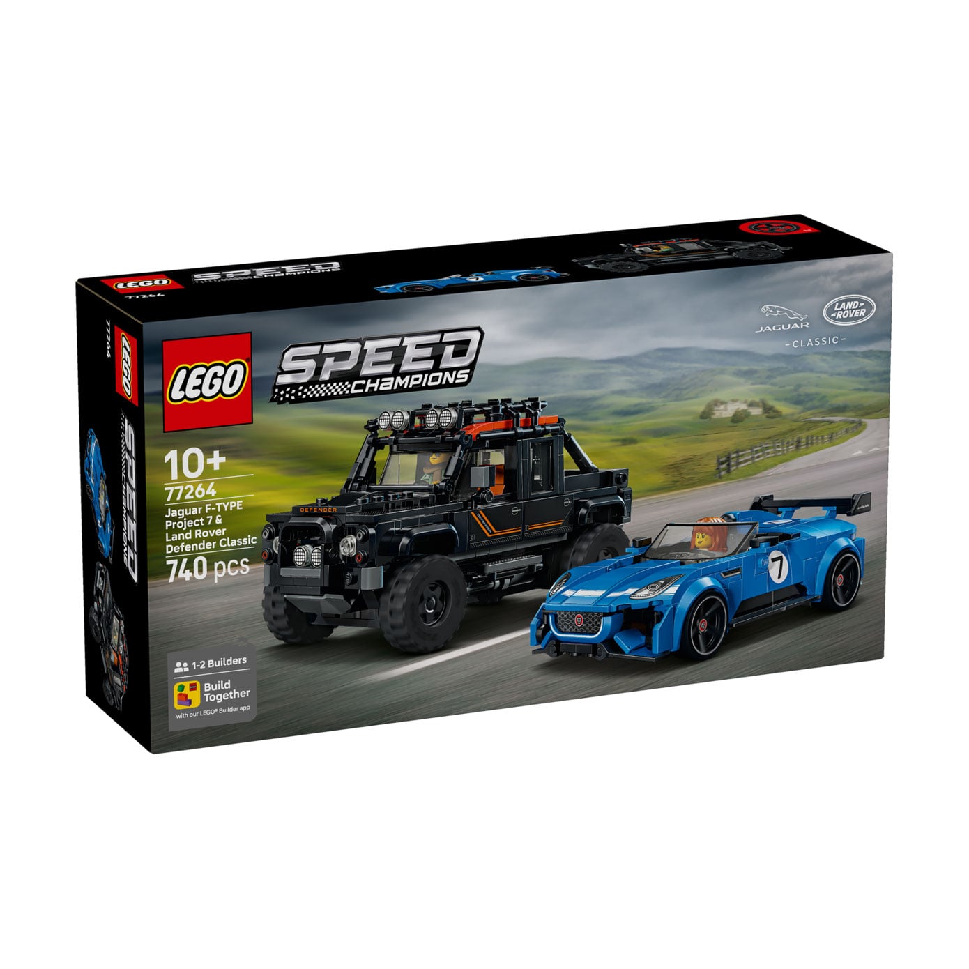 Конструктор LEGO Speed Champions Jaguar Project 7 та Land Rover Defender, від 10 років, 740 деталей (77264)