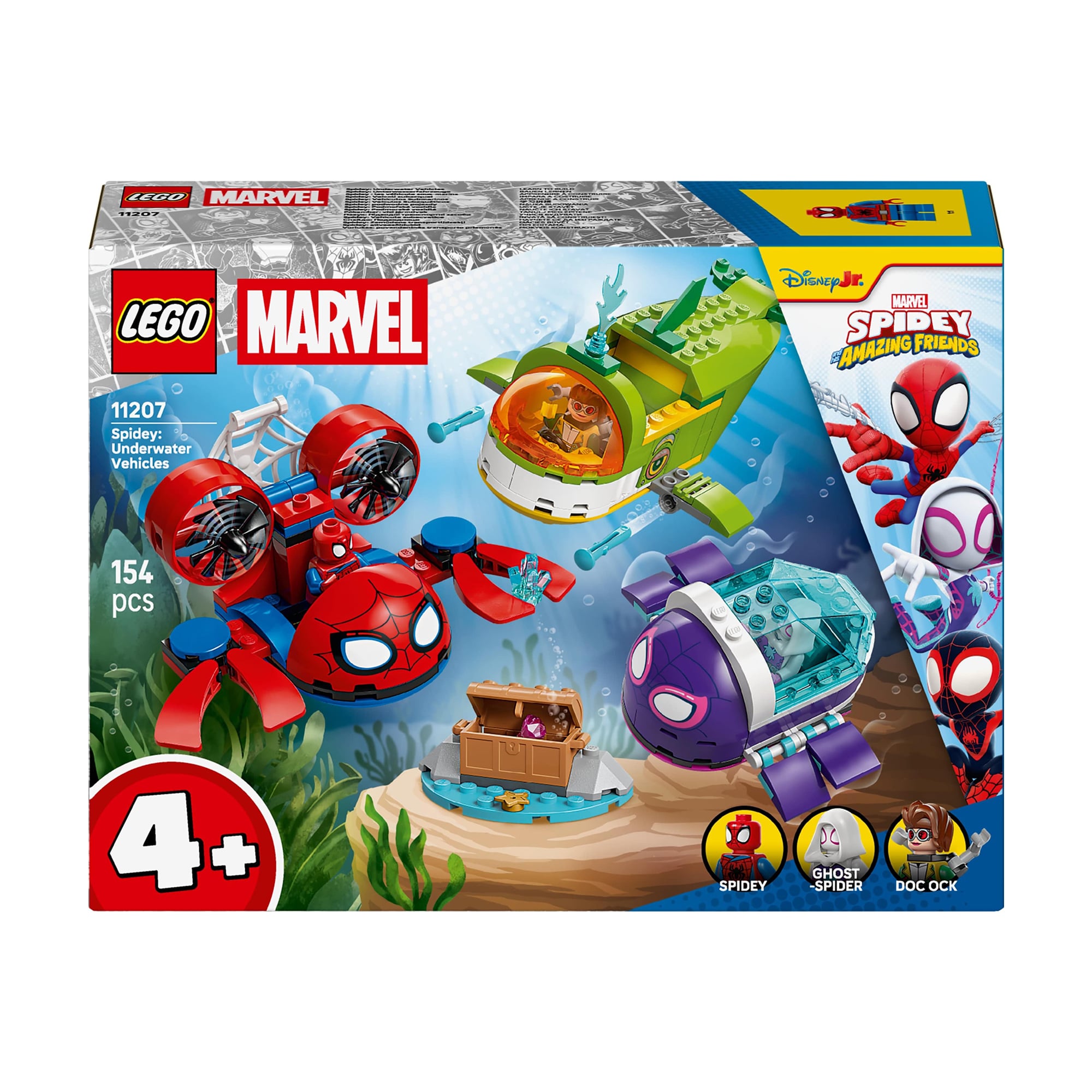 Конструктор LEGO Spidey Павук: Підводні транспортні засоби, 154 деталі, від 4 років (11207)