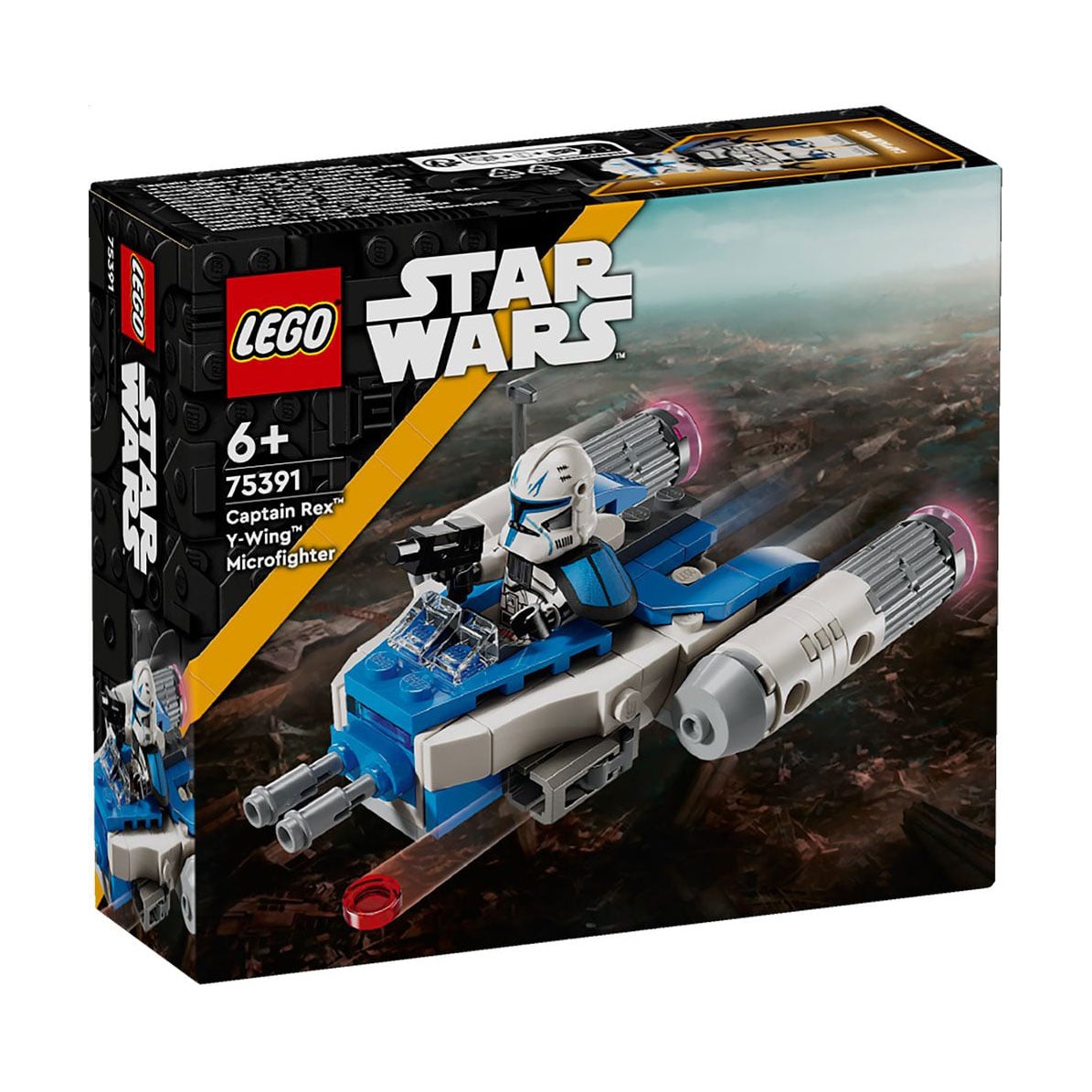 Конструктор LEGO Star Wars Мікровинищувач Y-Wing Капітана Рекса, 99 деталей, від 6 років (75391)