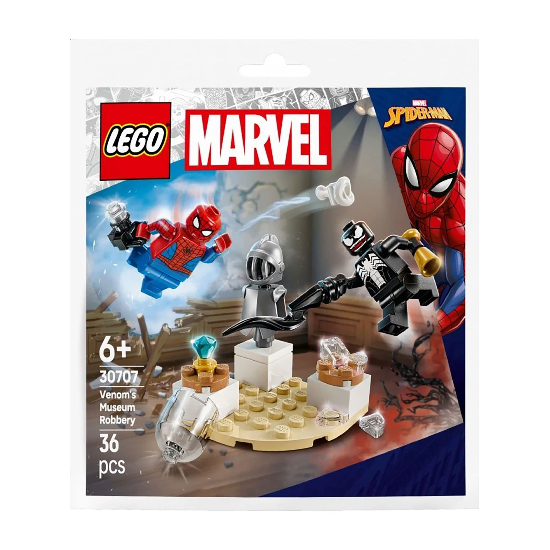 Конструктор LEGO Super Heroes Пограбування музею Веномом, 36 деталей, від 6 років (30707)