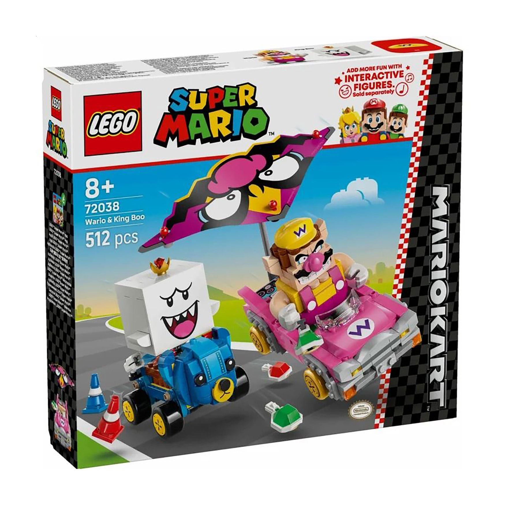 Конструктор LEGO Super Mario Mario Kart Wario &amp; King Boo, 512 деталей, від 8 років (72038)