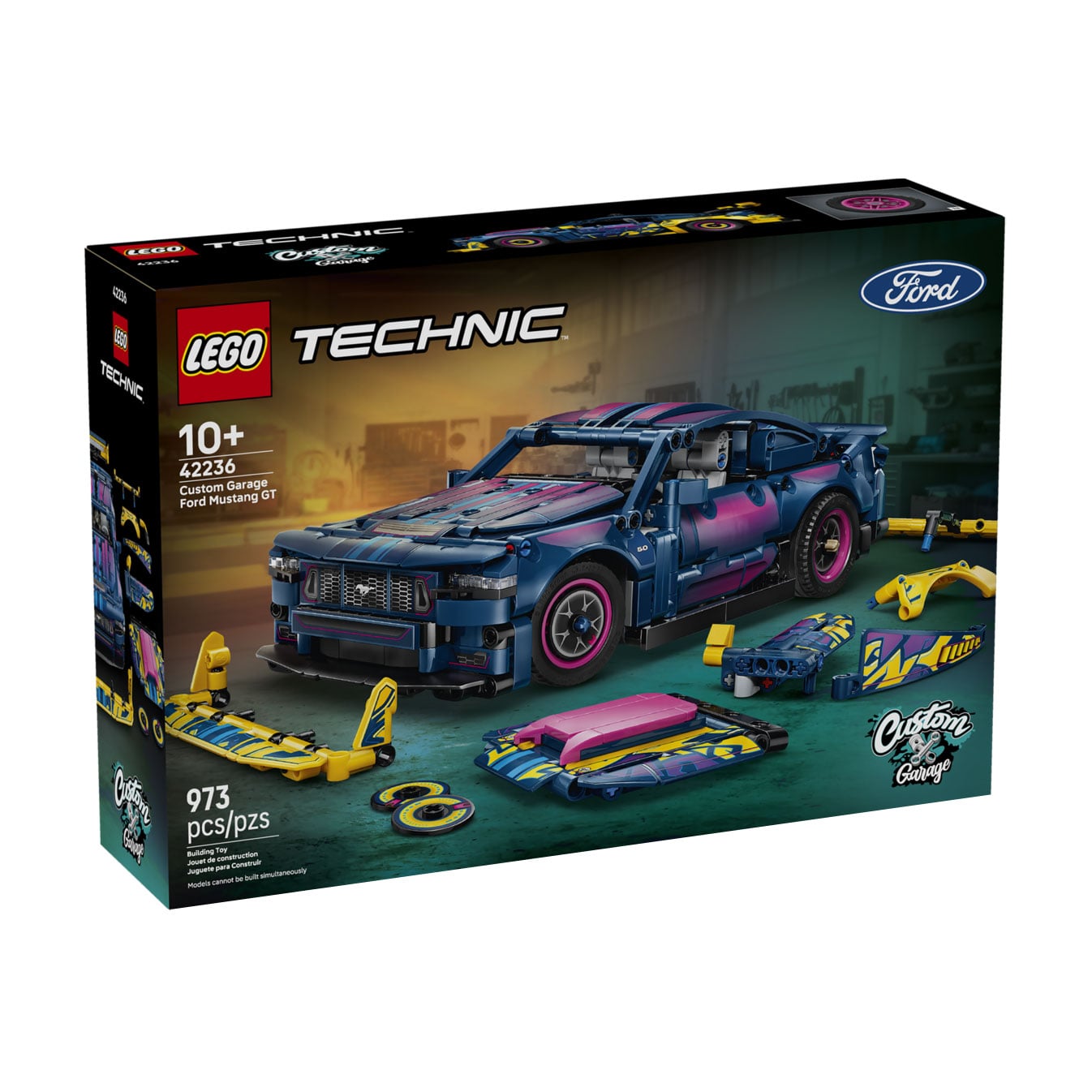 Конструктор LEGO Technic Тюнінг-гараж з автомобілем Ford Mustang GT, від 10 років, 973 деталі (42236)