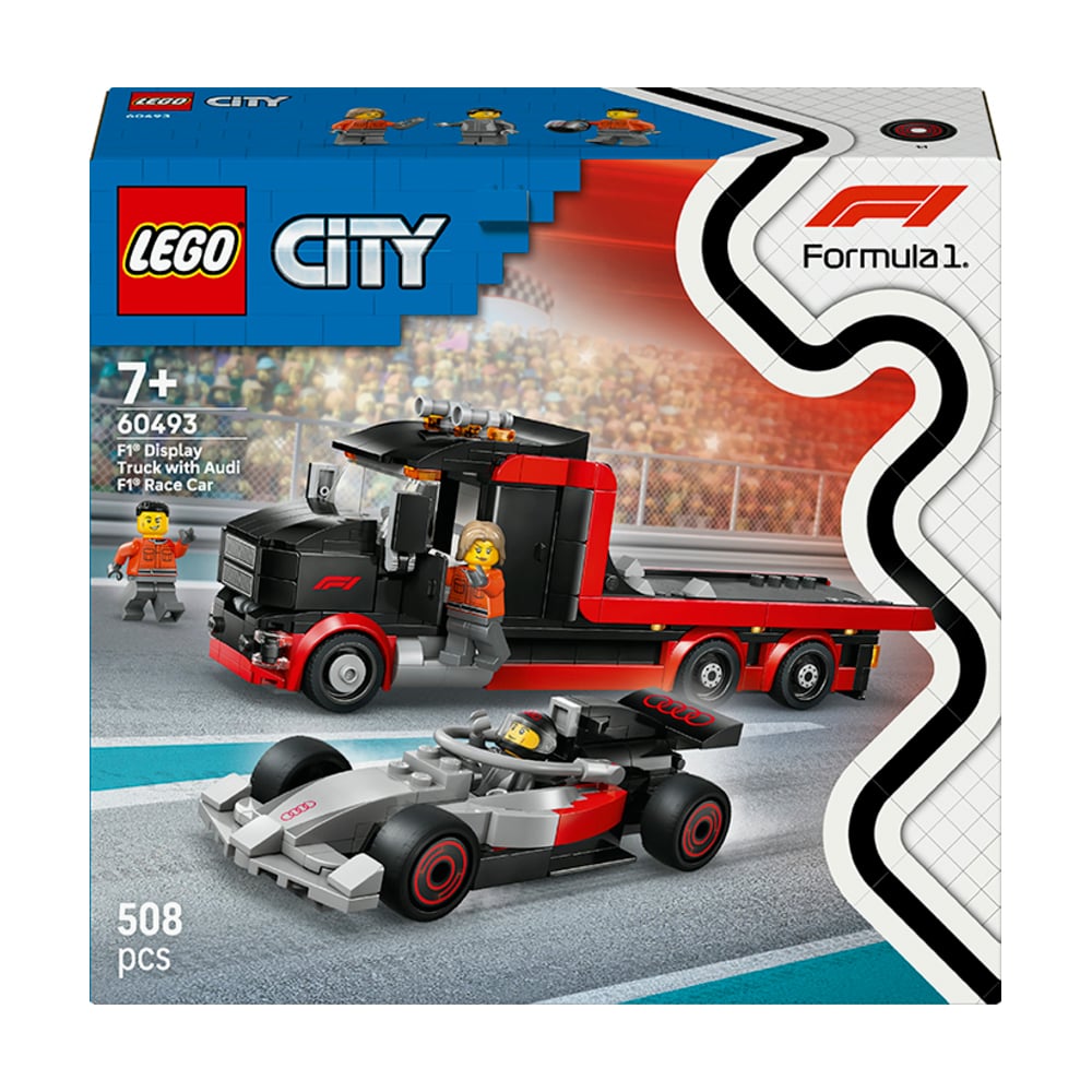 Конструктор LEGO Вантажівка для демонстрації F1 із перегоновим автомобілем Audi F1, 508 деталей, від 7 років (60493)