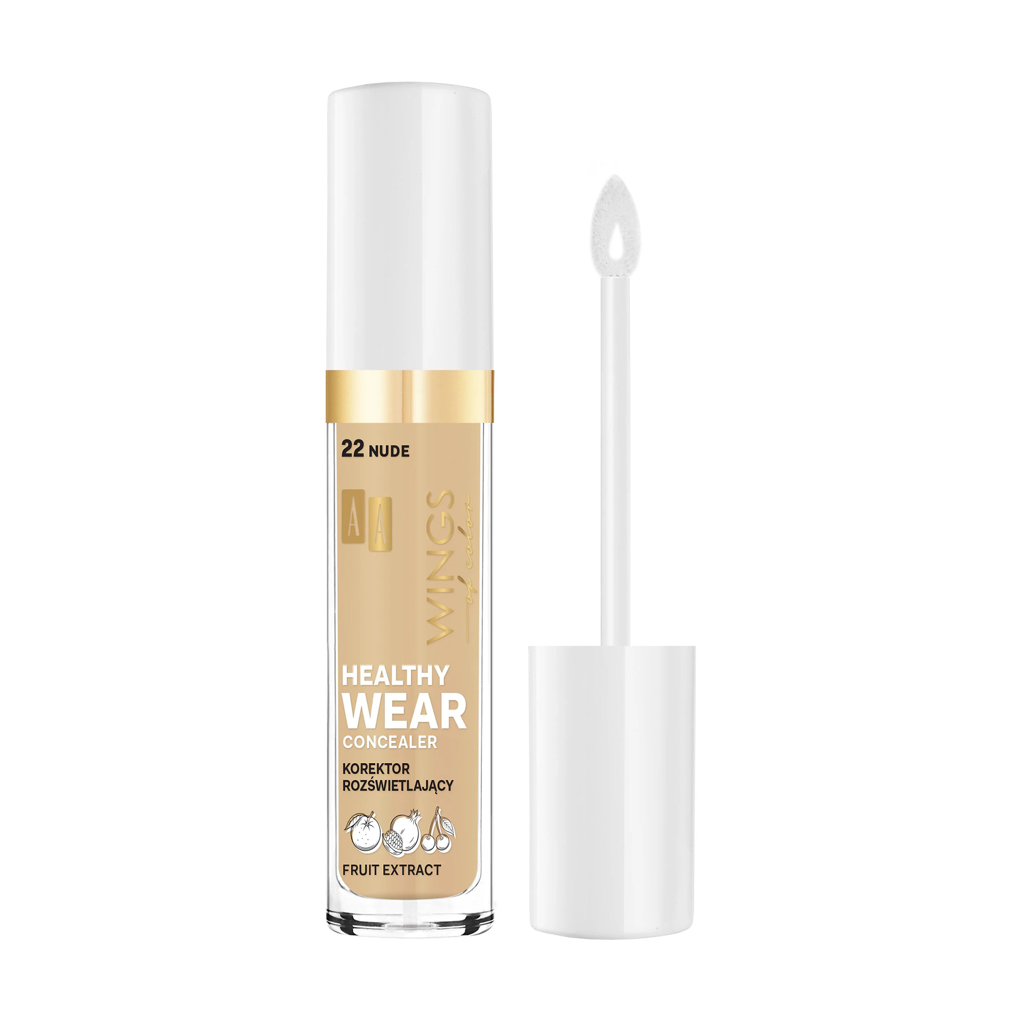 Консилер для обличчя AA Wings of Color Healthy Wear Concealer з екстрактом фруктів, 22 Nude, 6.2 г