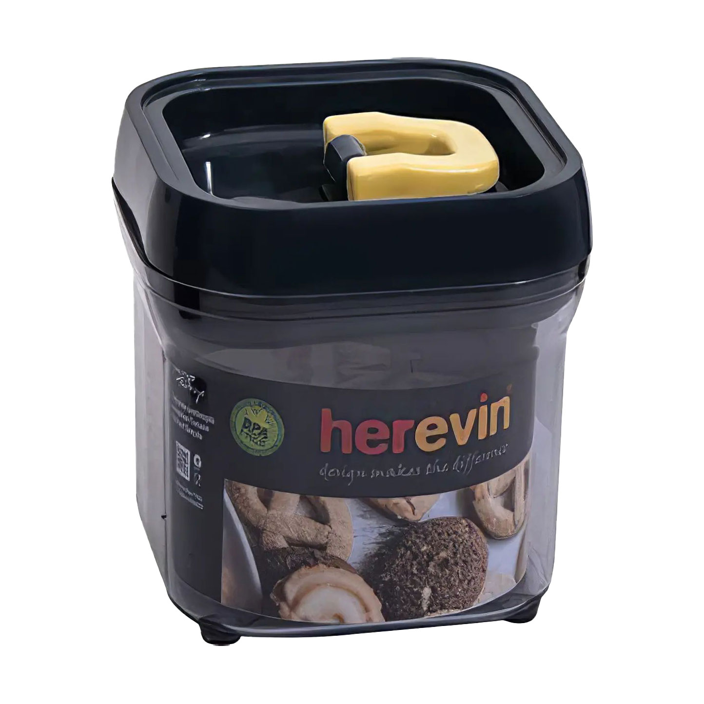Контейнер Herevin Black And Yelow з кришкою, 700 мл (161201-582)