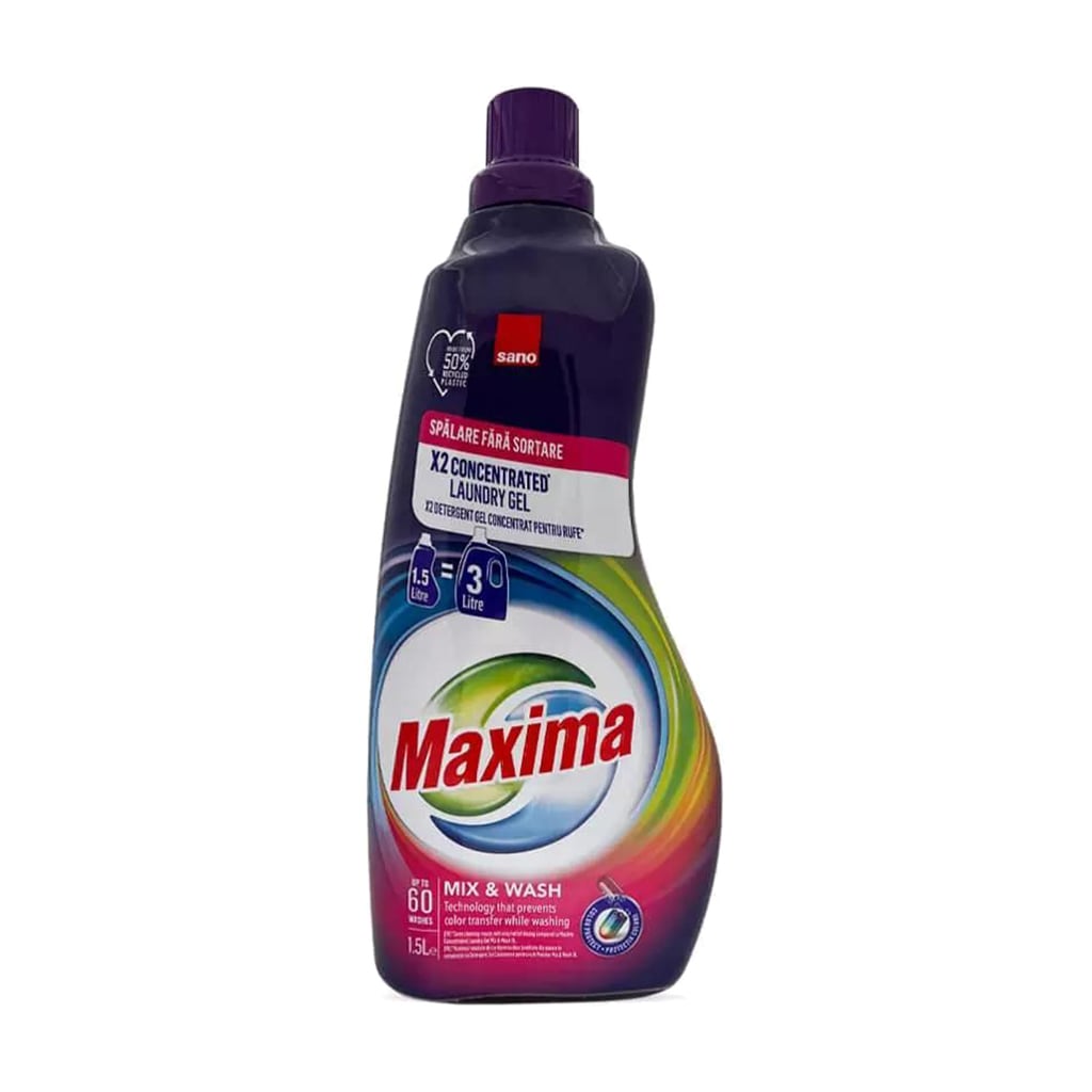 Концентрований гель для прання SANO Maxima Mix &amp; Wash, 60 циклів прання, 1.5 л