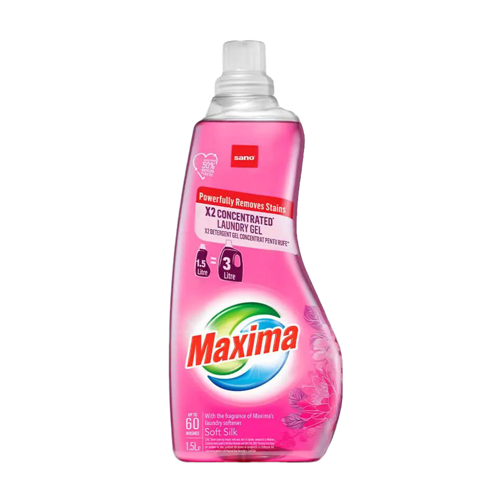 Концентрований гель для прання SANO Maxima Soft Silk, 60 циклів прання, 1.5 л