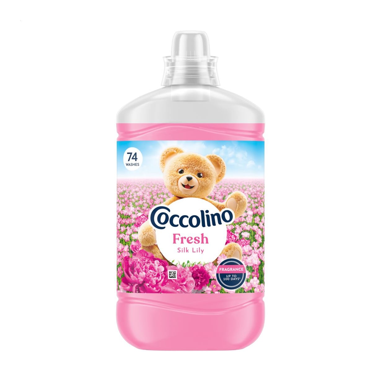 Концентрований кондиціонер для білизни Coccolino Fresh Silk Lily, 74 цикли прання, 1702 мл