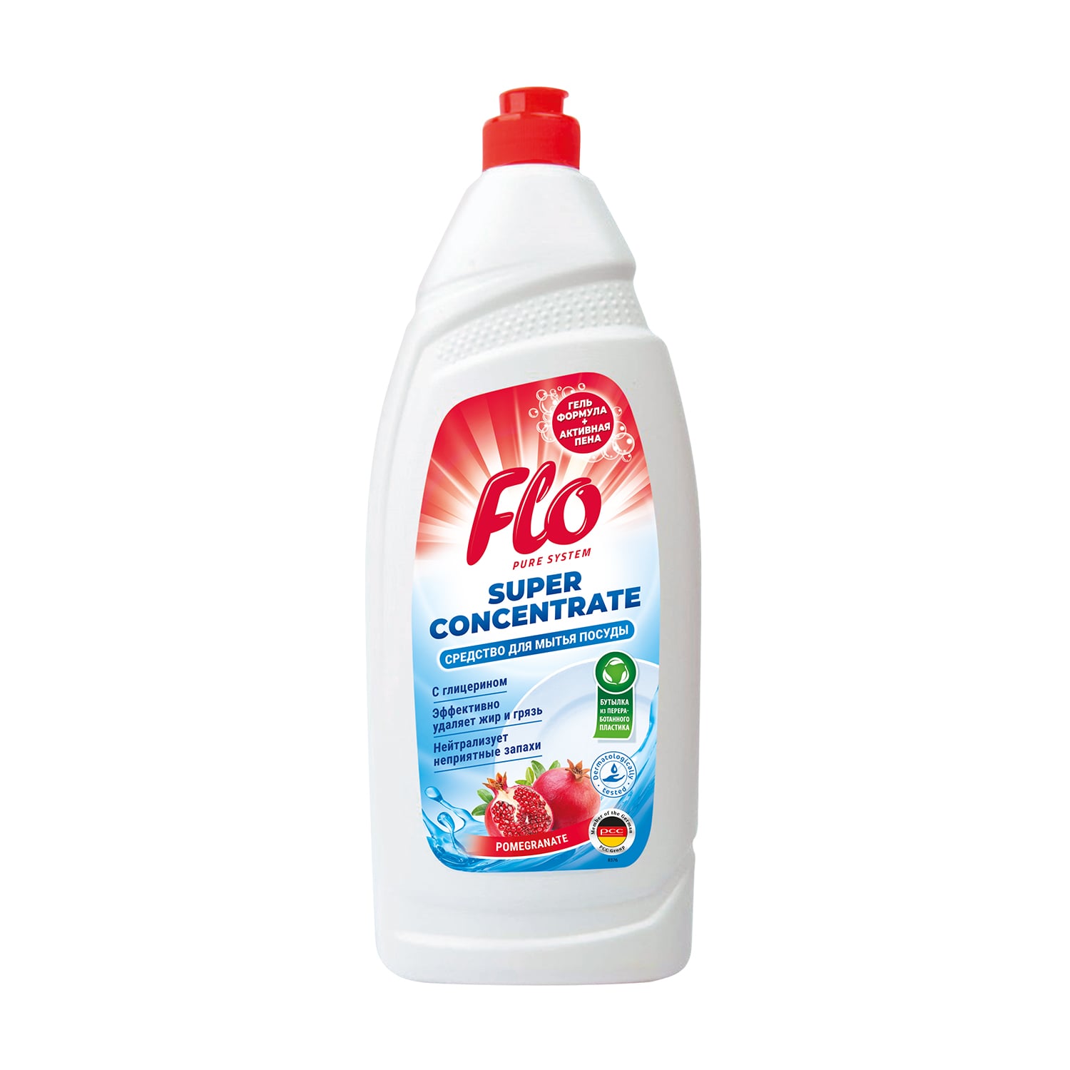 Концентрований засіб для миття посуду Flo Pomegranate, 900 мл
