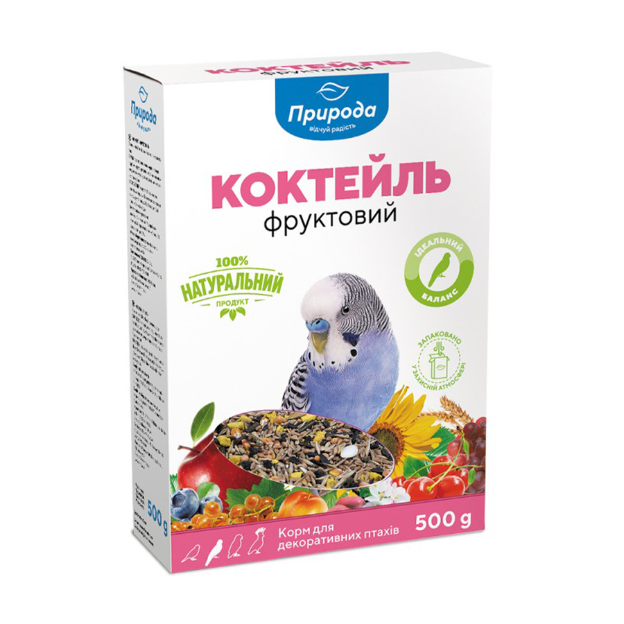 Корм для хвилястих папуг Природа Коктейль Фруктовий, 500 г