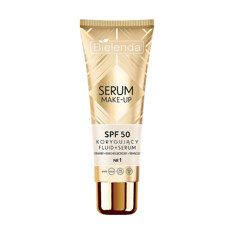 Коригувальний флюїд-сироватка Bielenda Serum Make-Up SPF 50 для всіх типів шкіри обличчя, 1, 30 г