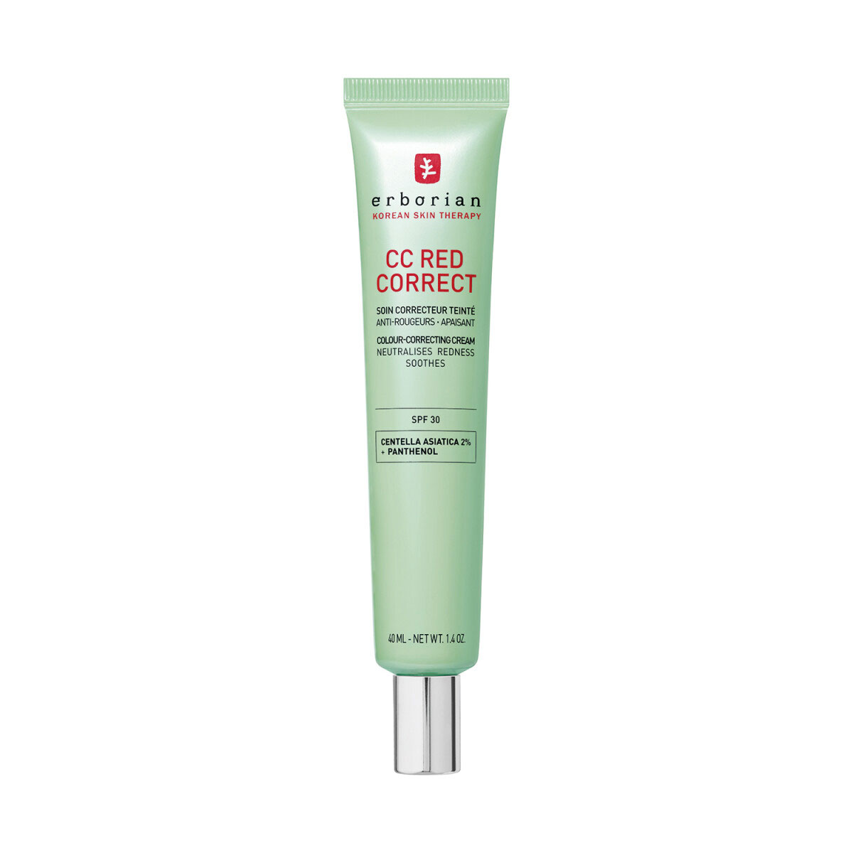 Коригувальний крем для обличчя Erborian CС Red Correct Colour-Correcting Cream, SPF 30, з центелою азіатською, 40 мл