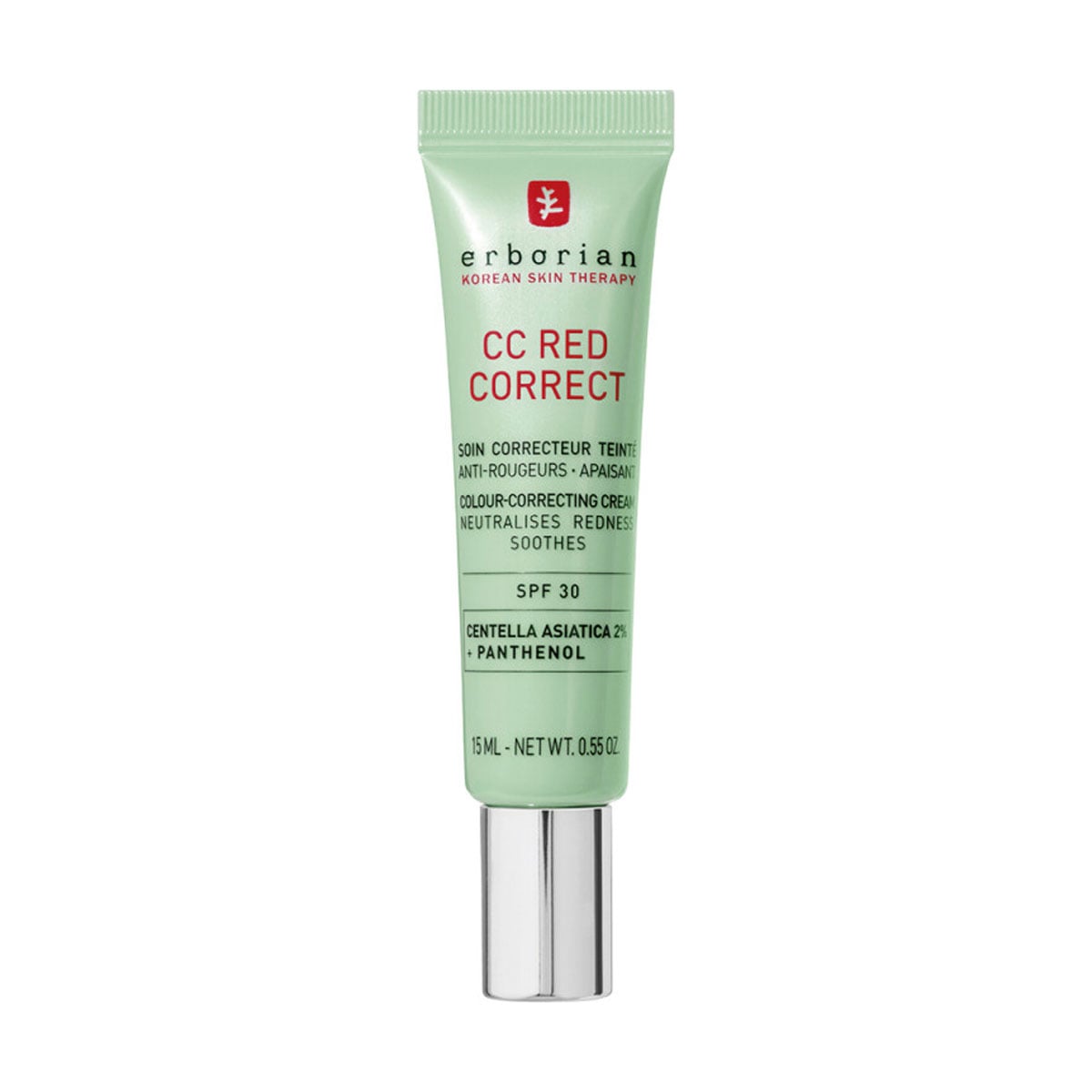 Коригувальний крем для обличчя Erborian CС Red Correct Colour-Correcting Cream, SPF 30, з центелою азіатською, 15 мл