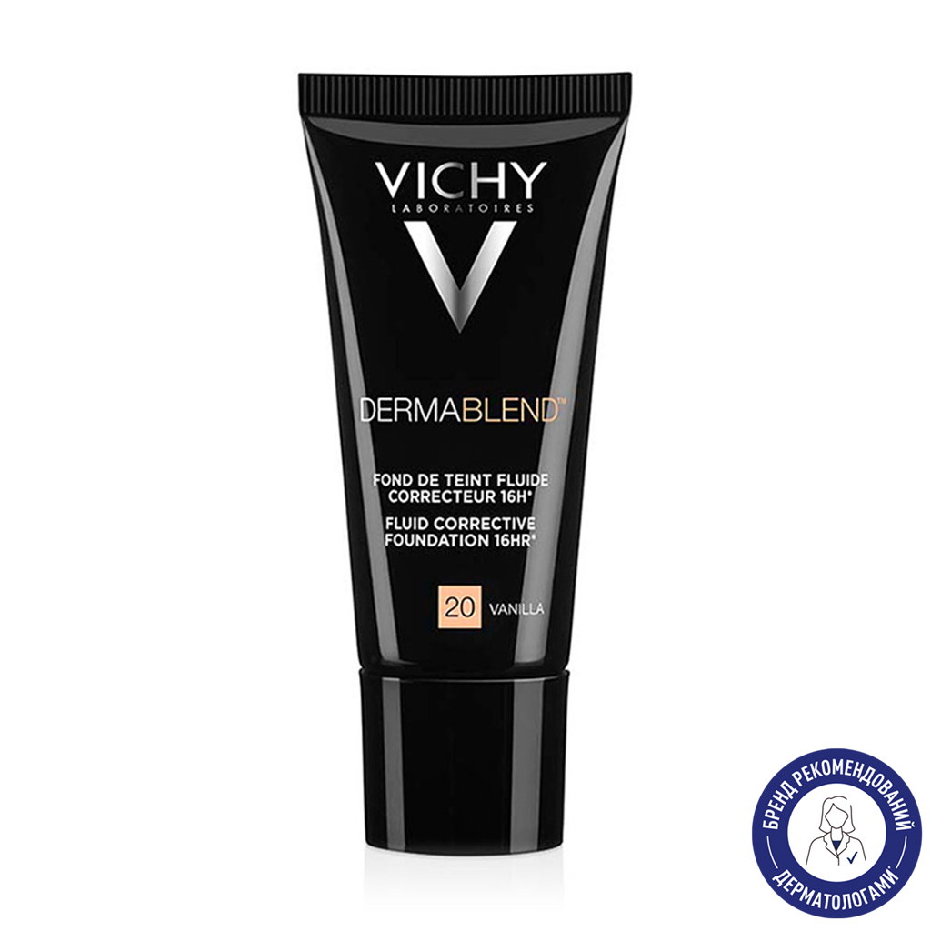 Коригувальний тональний флюїд для обличчя Vichy Dermablend Fluid Corrective Foundation 16H, SPF 35, 20 Vanilla, 30 мл