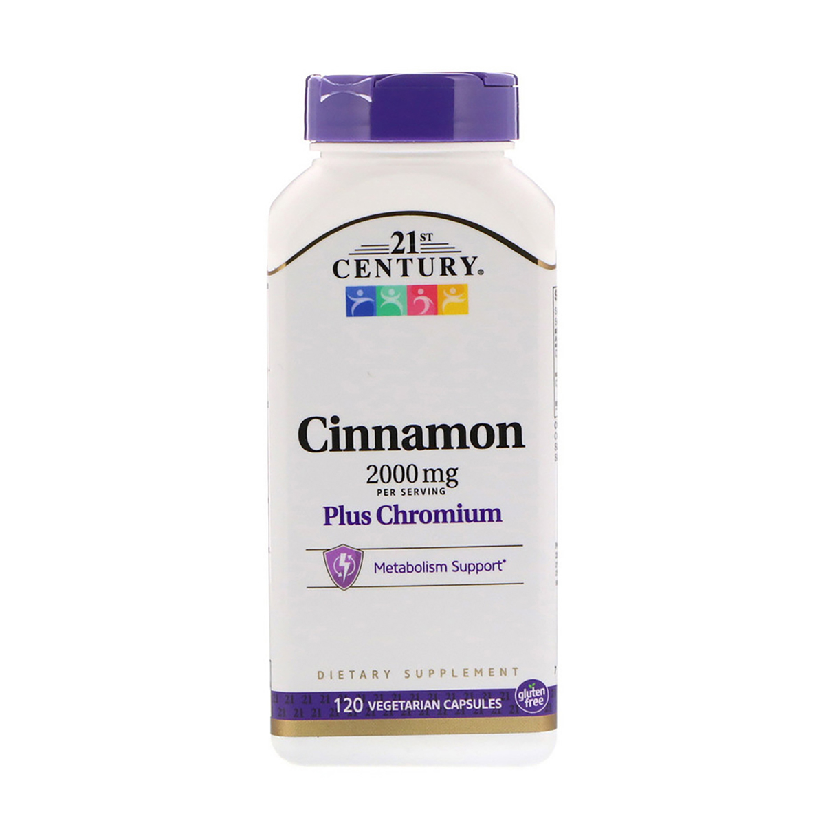 Кориця та хром 21st Century Cinnamon Plus Chromium 2000 мг, 120 капсул