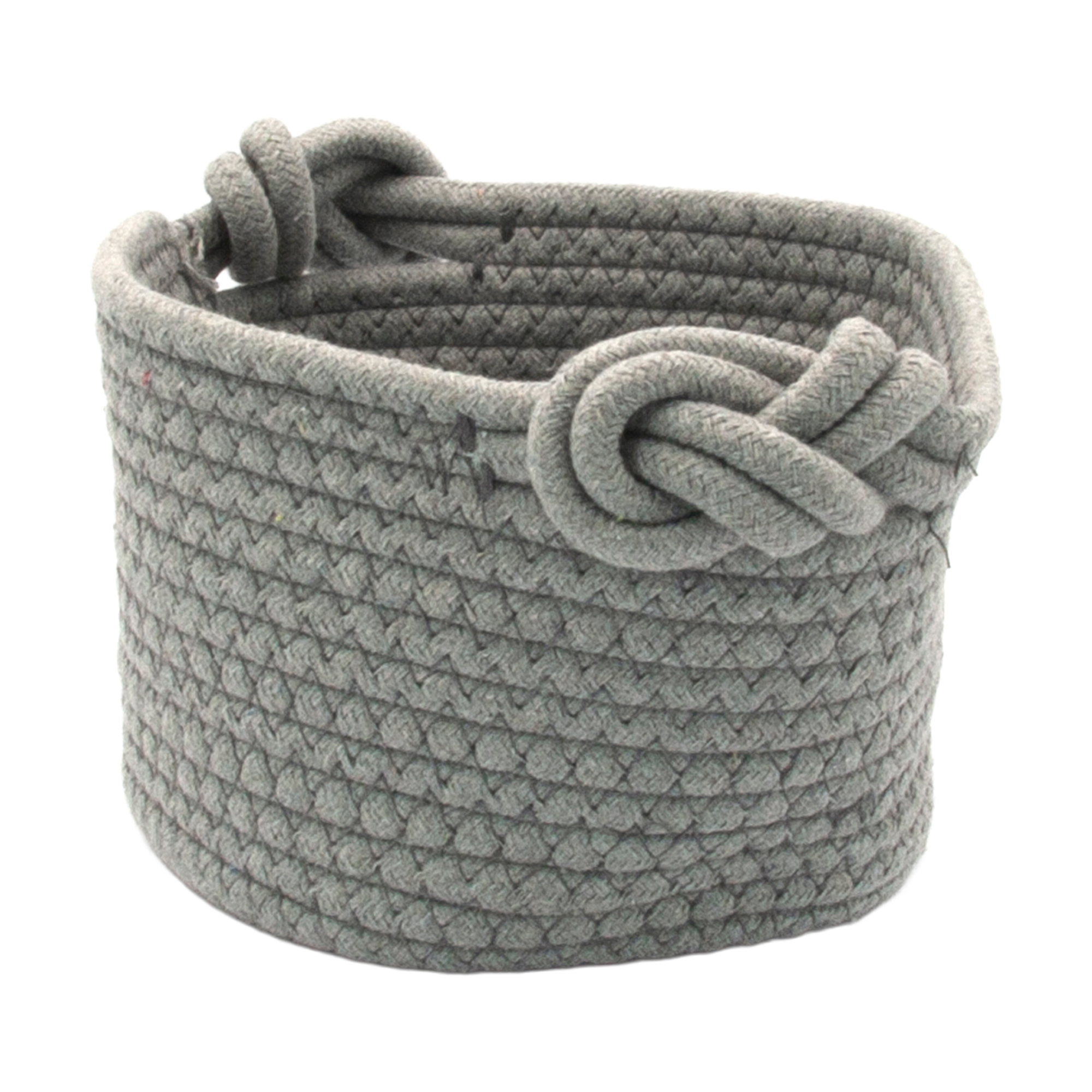 Кошик плетений Hold &amp; Home бавовняний, круглий, сірий, 9*13*30 см (HW74799G)