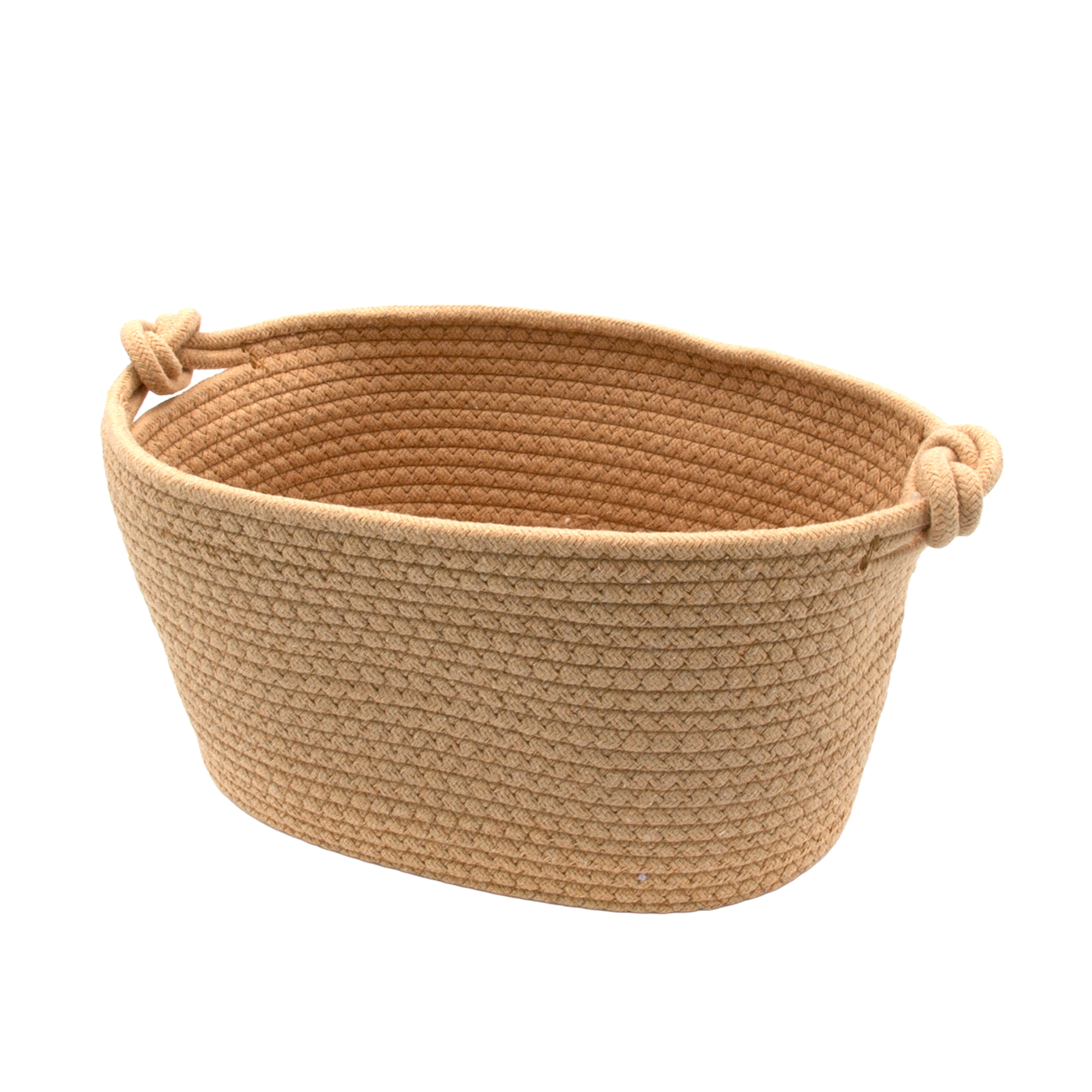 Кошик плетений Hold &amp; Home бавовняний, овальний, бежевий, 18*21*35.5 см (HW74790)