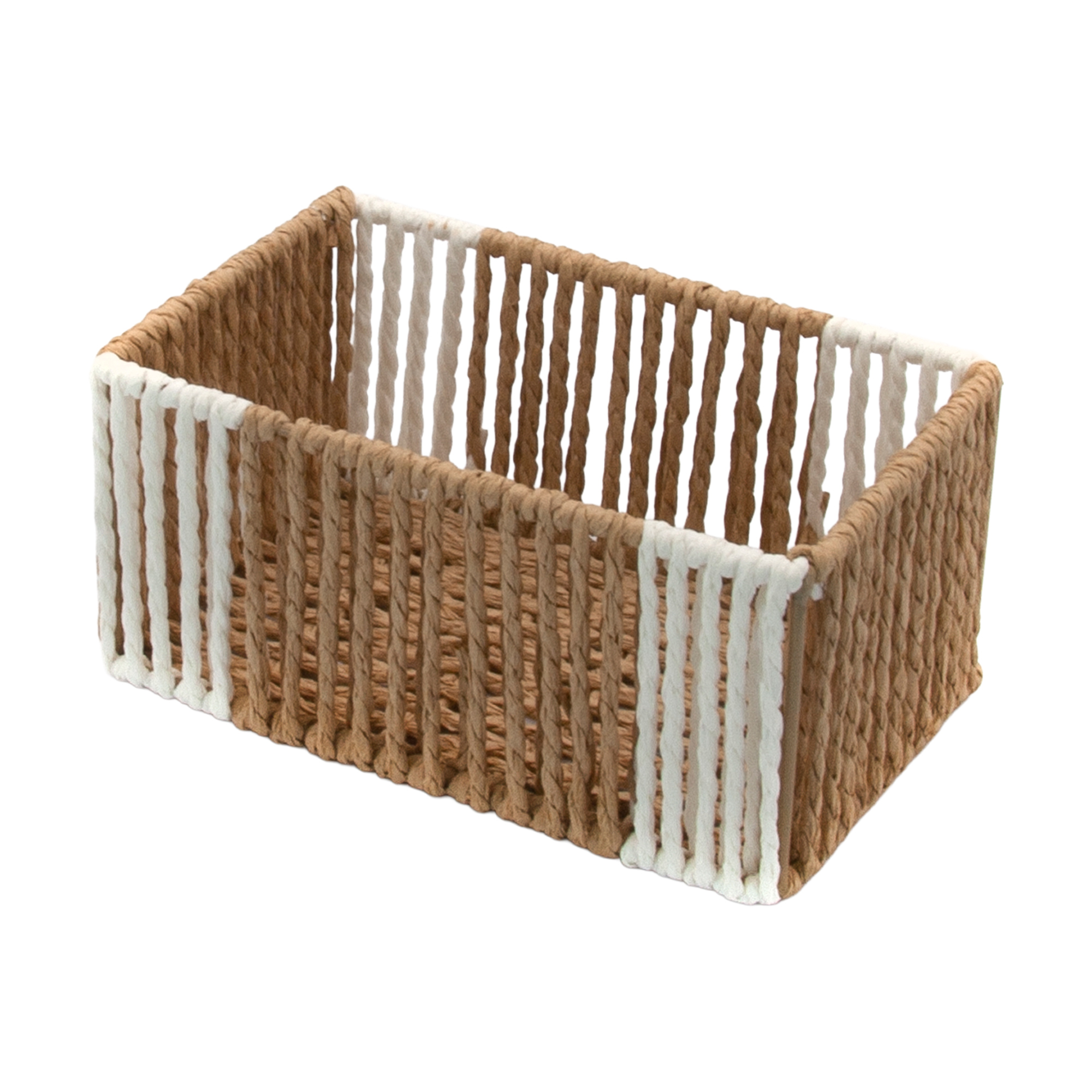 Кошик плетений Hold &amp; Home прямокутний, біло-бежевий, 19*12*9 см (HW74791-1)