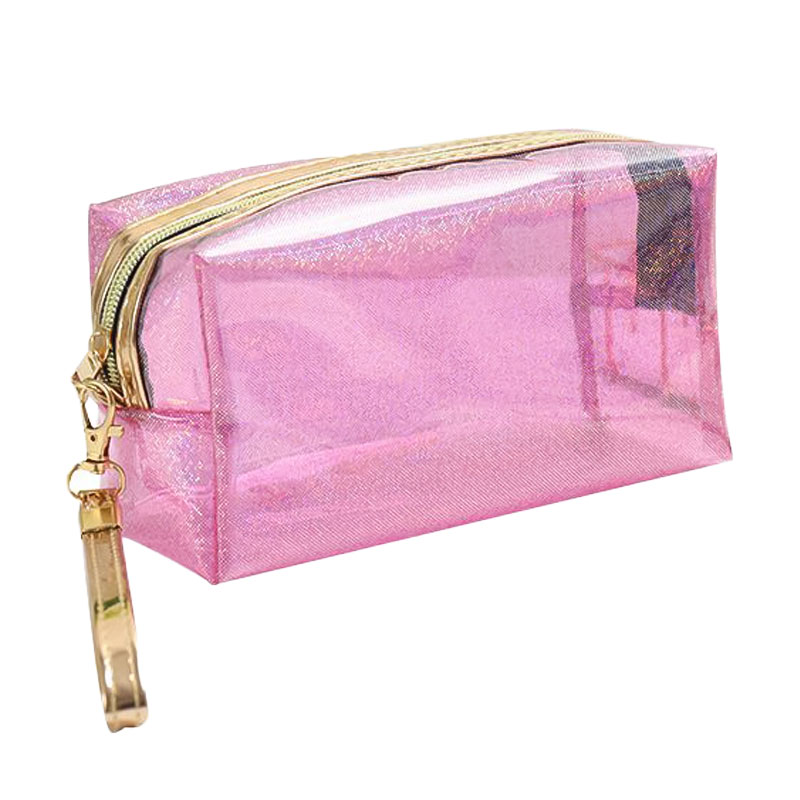 Косметичка Cosmo Shop 18.5*10*6 см, блискуча прозора рожева, 1 шт (CS1156P)