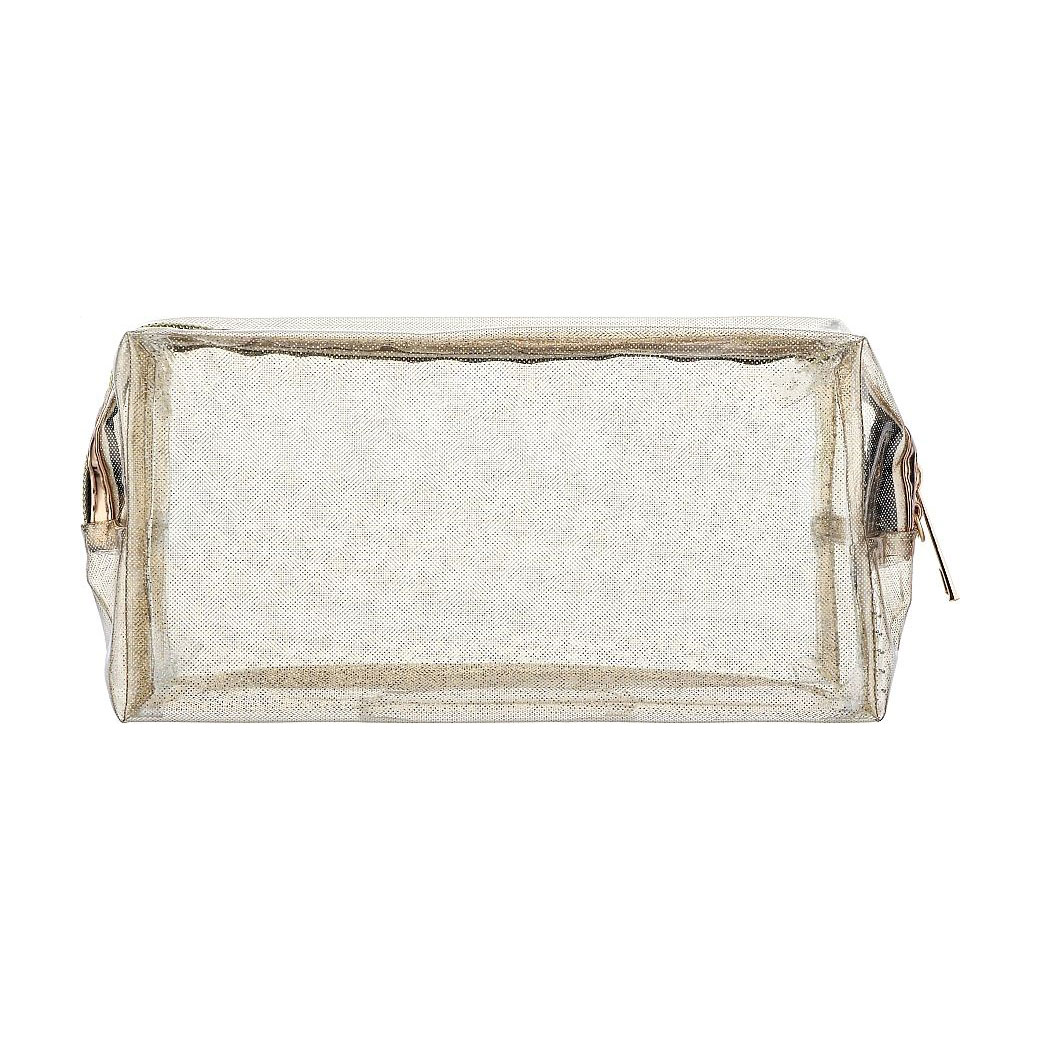 Косметичка Cosmo Shop 18.5*10*6 см, блискуча прозора золота, 1 шт (CS1156G)
