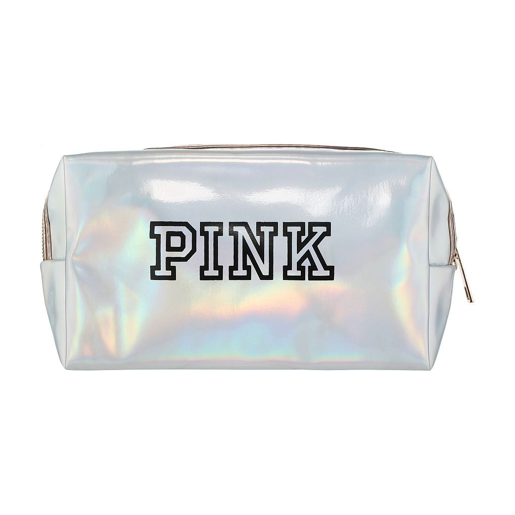 Косметичка Cosmo Shop Pink лакова, 18.5*10.5*7.5 см, срібна, 1 шт (BA-003S)