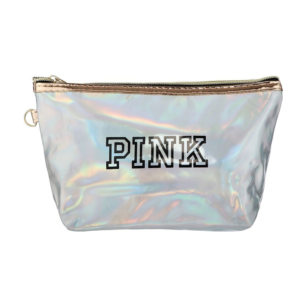 Косметичка Cosmo Shop Pink лакова, 18*8*15 см, срібна, 1 шт (BA-002S)