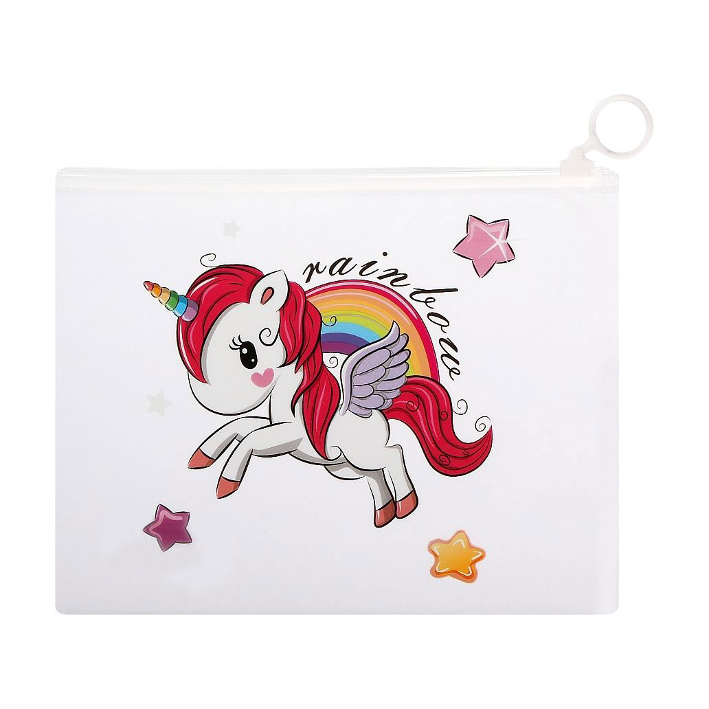 Косметичка Cosmo Shop Rainbow, 21*16.8 см, застібка zip-lock, прозора молочна, 1 шт (CS1162)