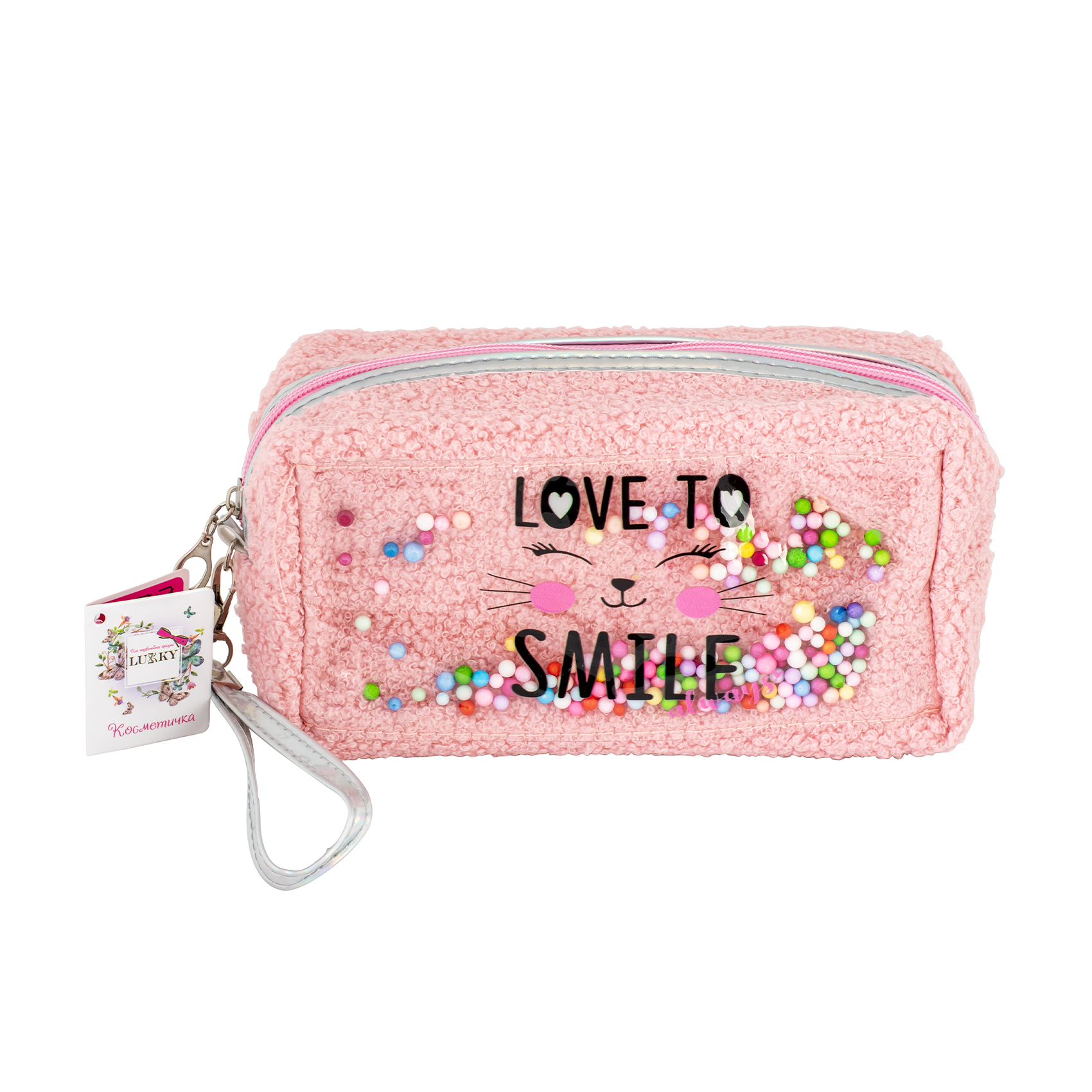 Косметичка Lukky Love To Smile рожева, 11*26*3 см