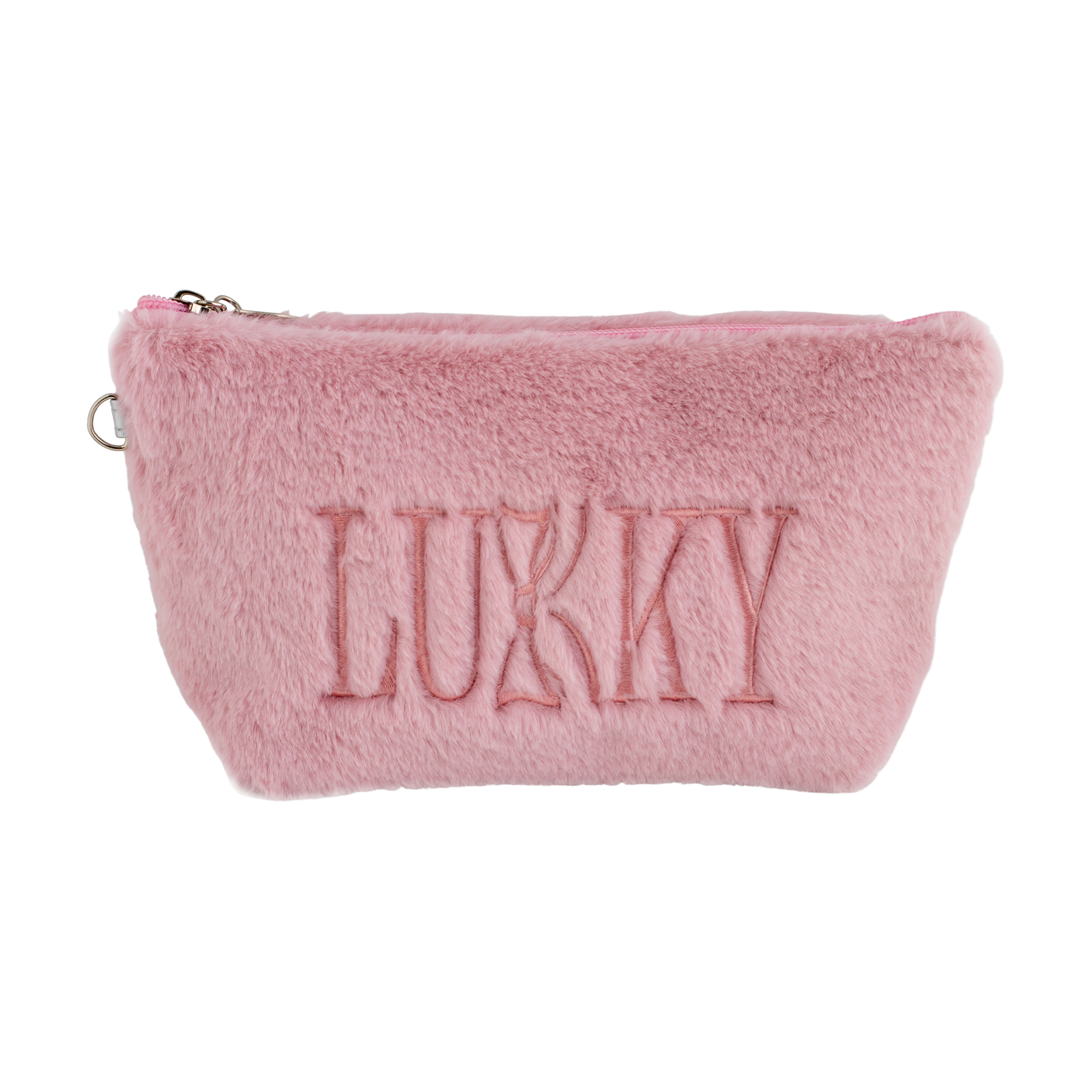 Косметичка Lukky з логотипом, плюшева, бузкова