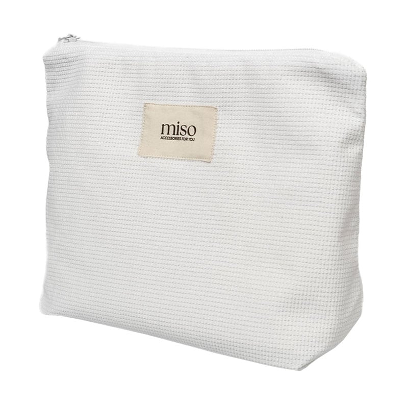 Косметичка Miso біла, вельвет, велика, трикутник, 33*10*21 см (VT02-1)
