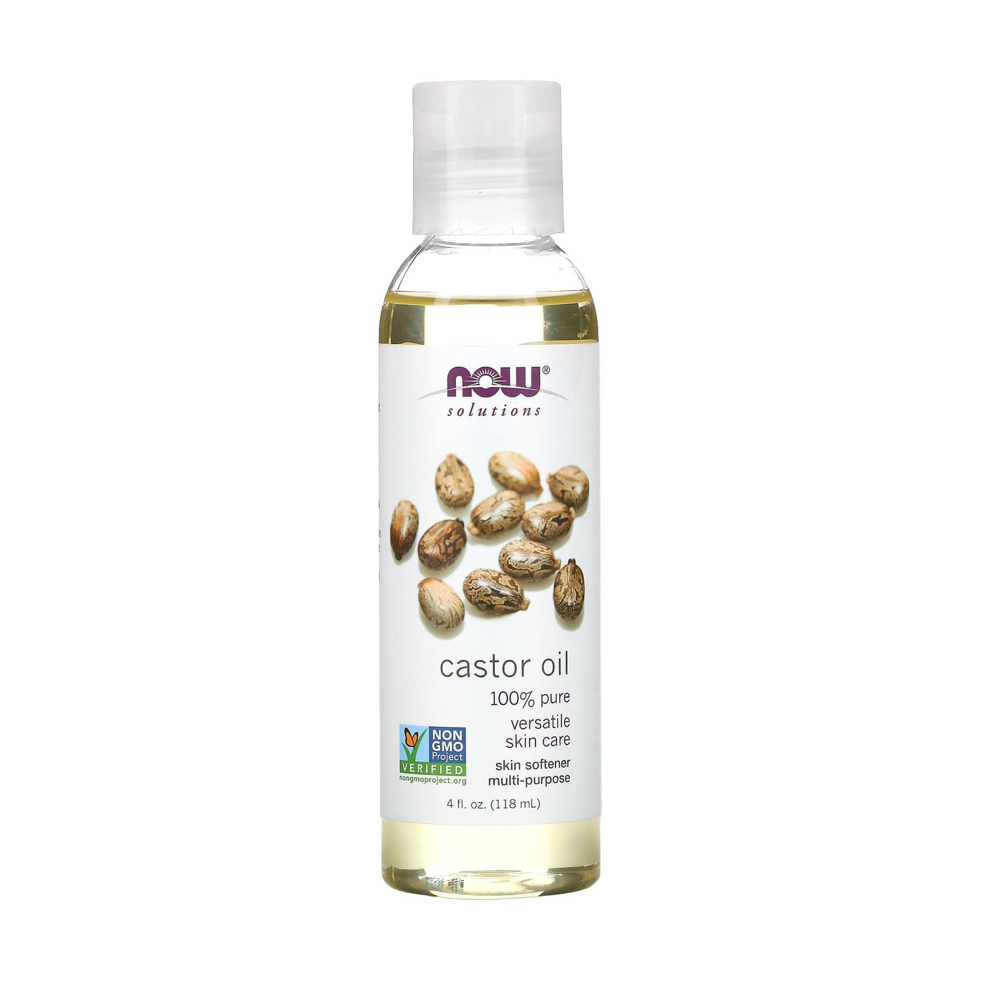 Косметична олія для обличчя та тіла NOW foods Castor Oil рицинова, 118 мл
