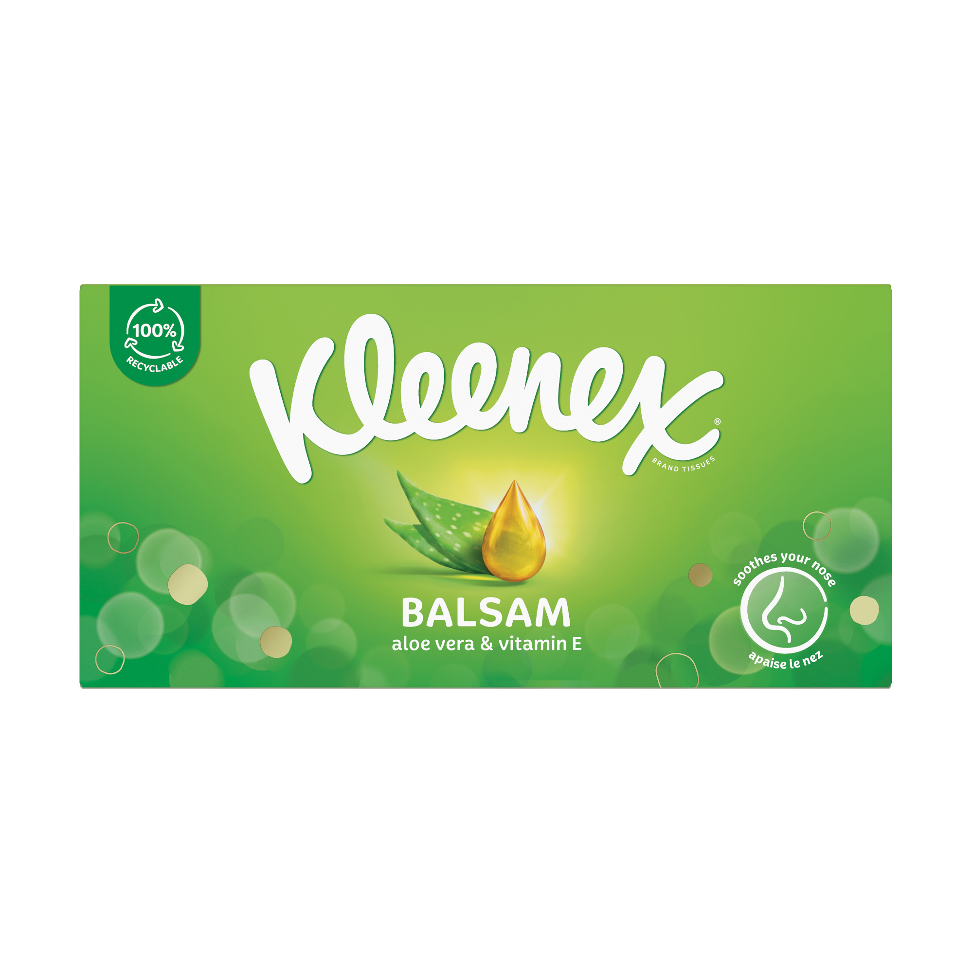 Косметичні серветки Kleenex Balsam в коробці, 64 шт