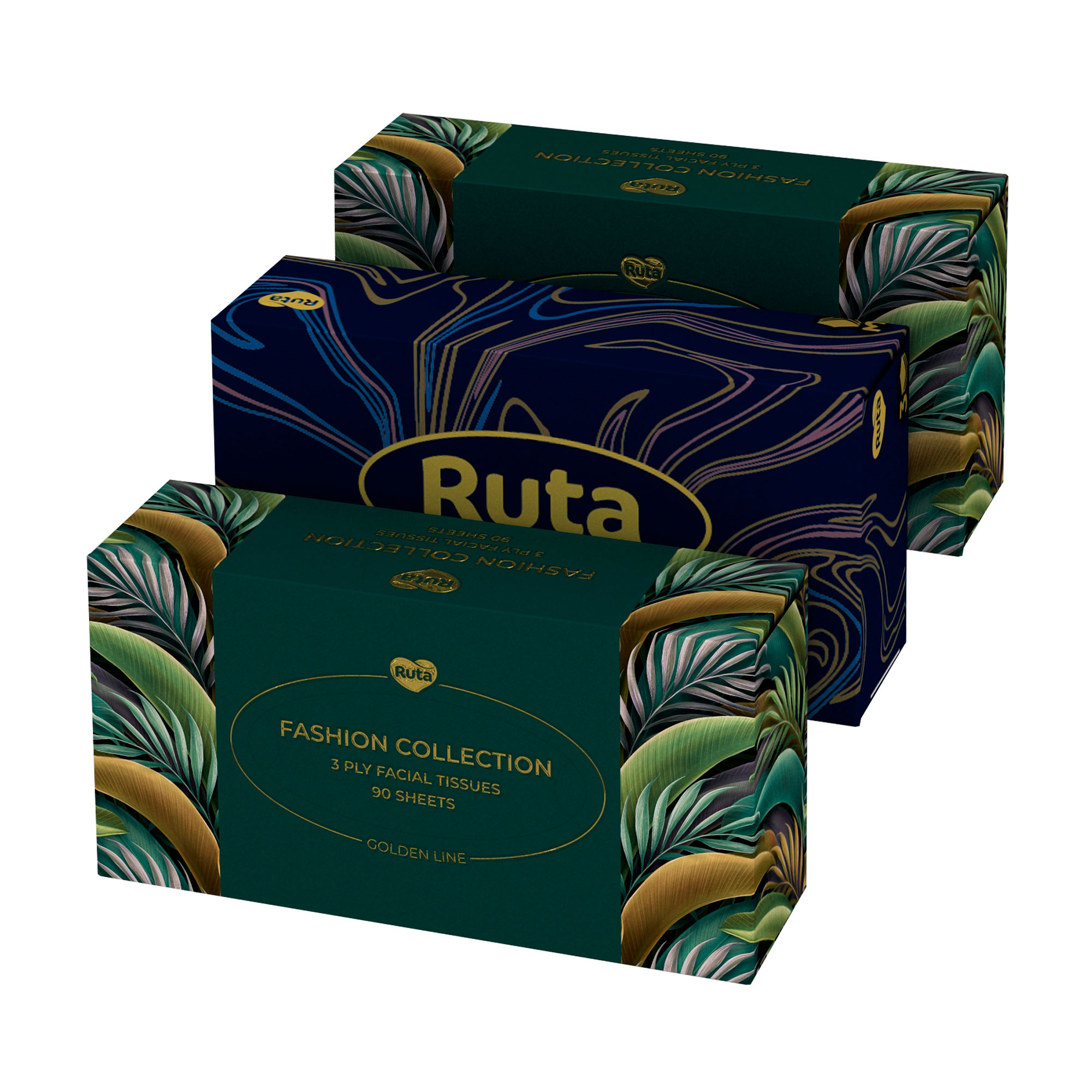 Косметичні серветки Ruta білі, пенал, 3-шарові, 3*90 шт