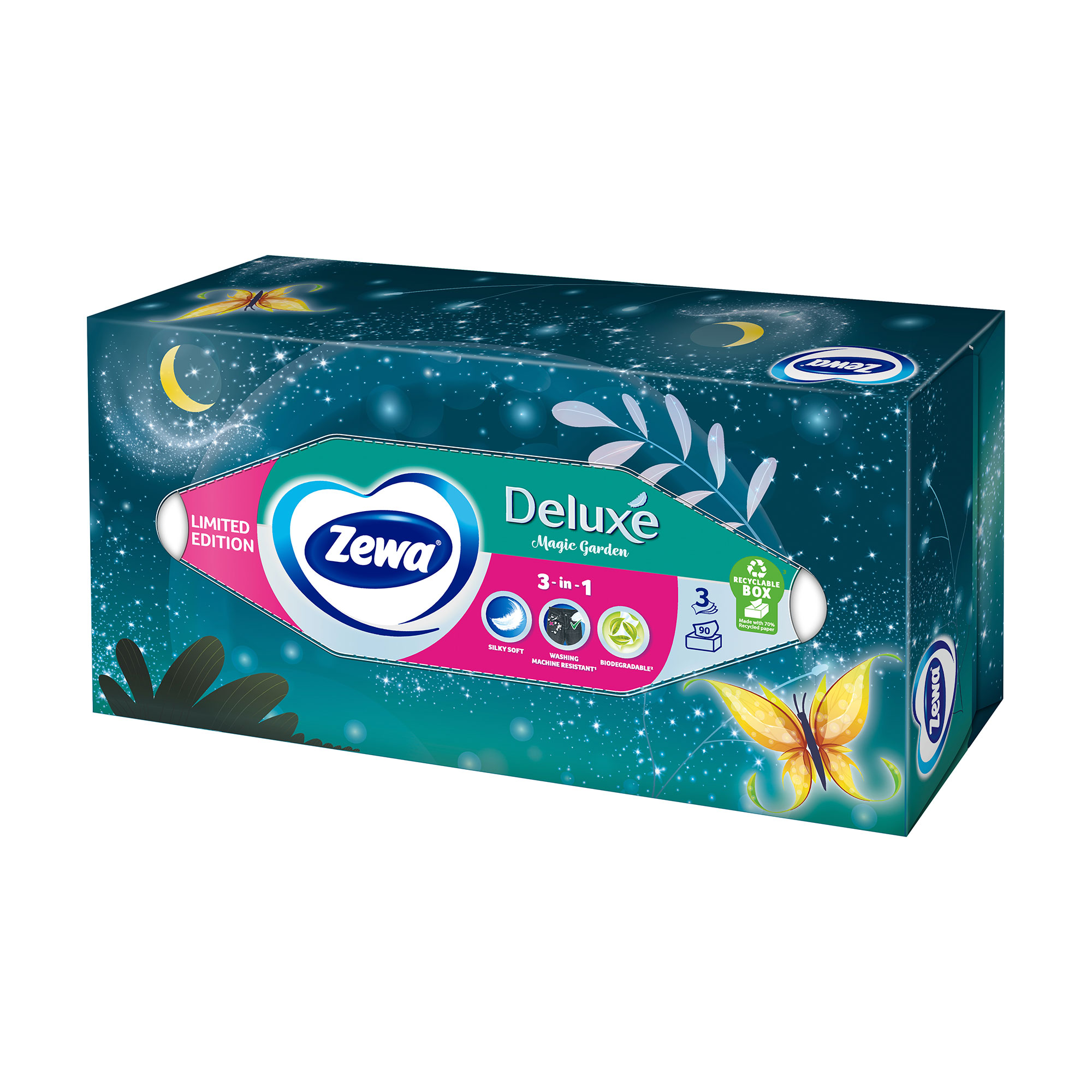 Косметичні серветки Zewa Deluxe 3-шарові, 90 шт
