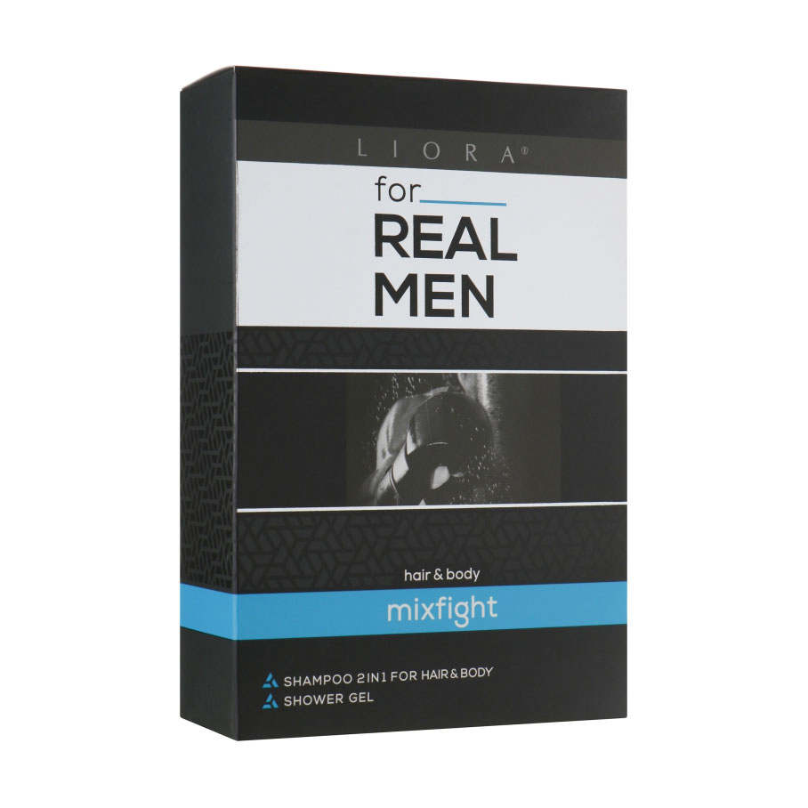 Косметичний набір чоловічий Liora For Real Men Mixfight (гель для душу, 250 мл + шампунь для волосся та тіла, 250 мл)